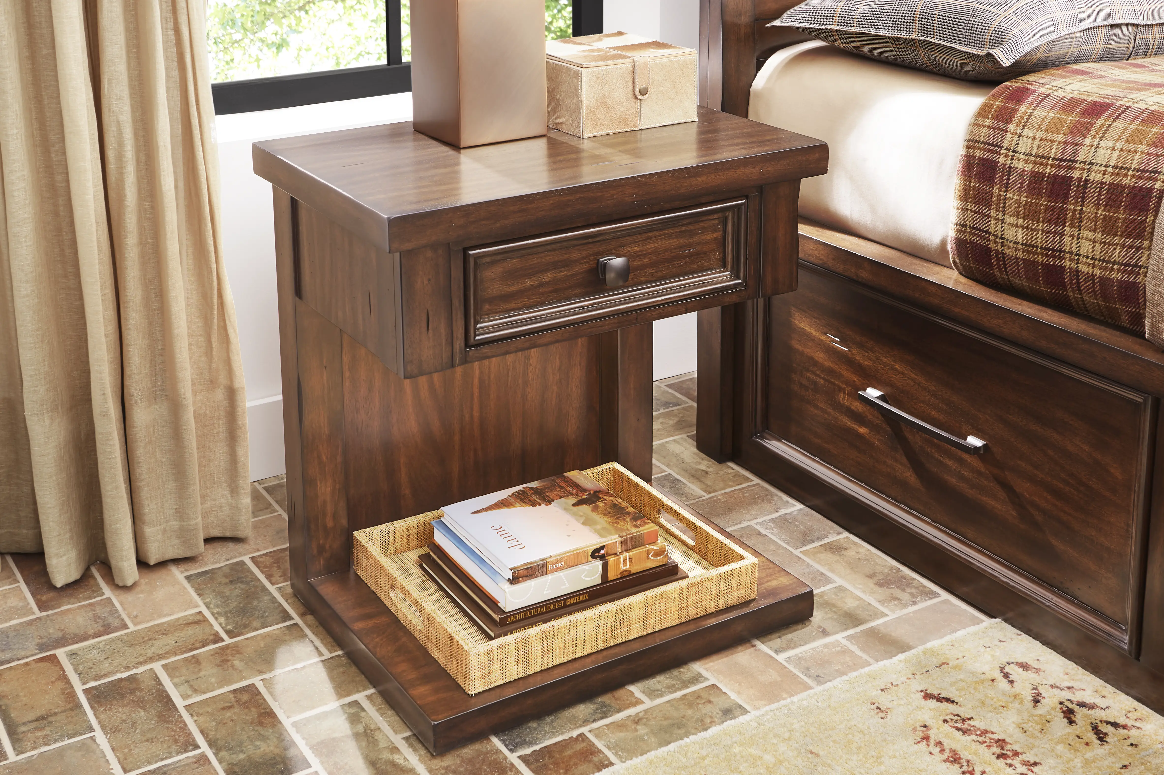 Emberton Dark Brown Nightstand - Thumbnail - Image 5