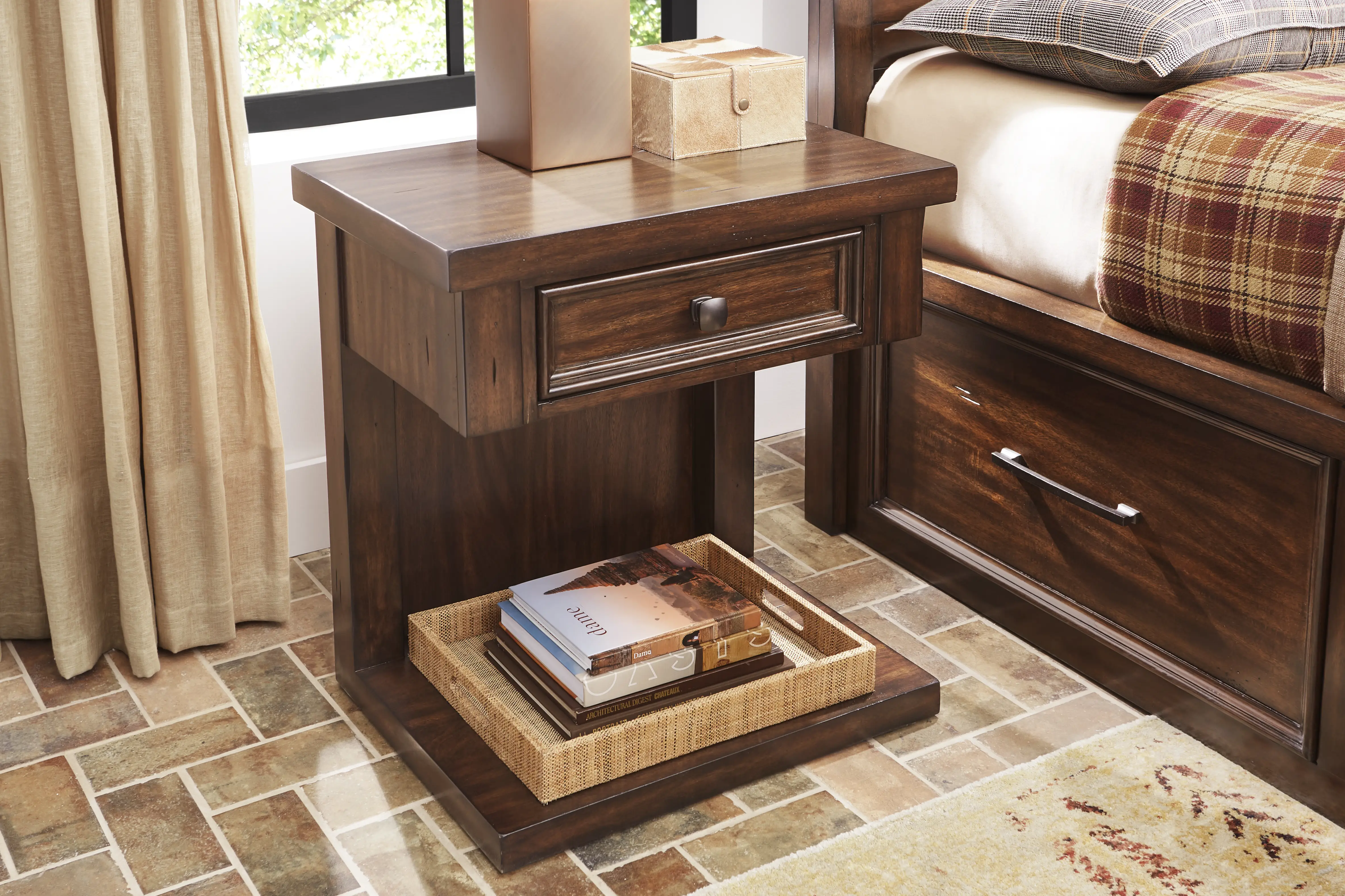 Emberton Dark Brown Nightstand - Thumbnail - Image 6