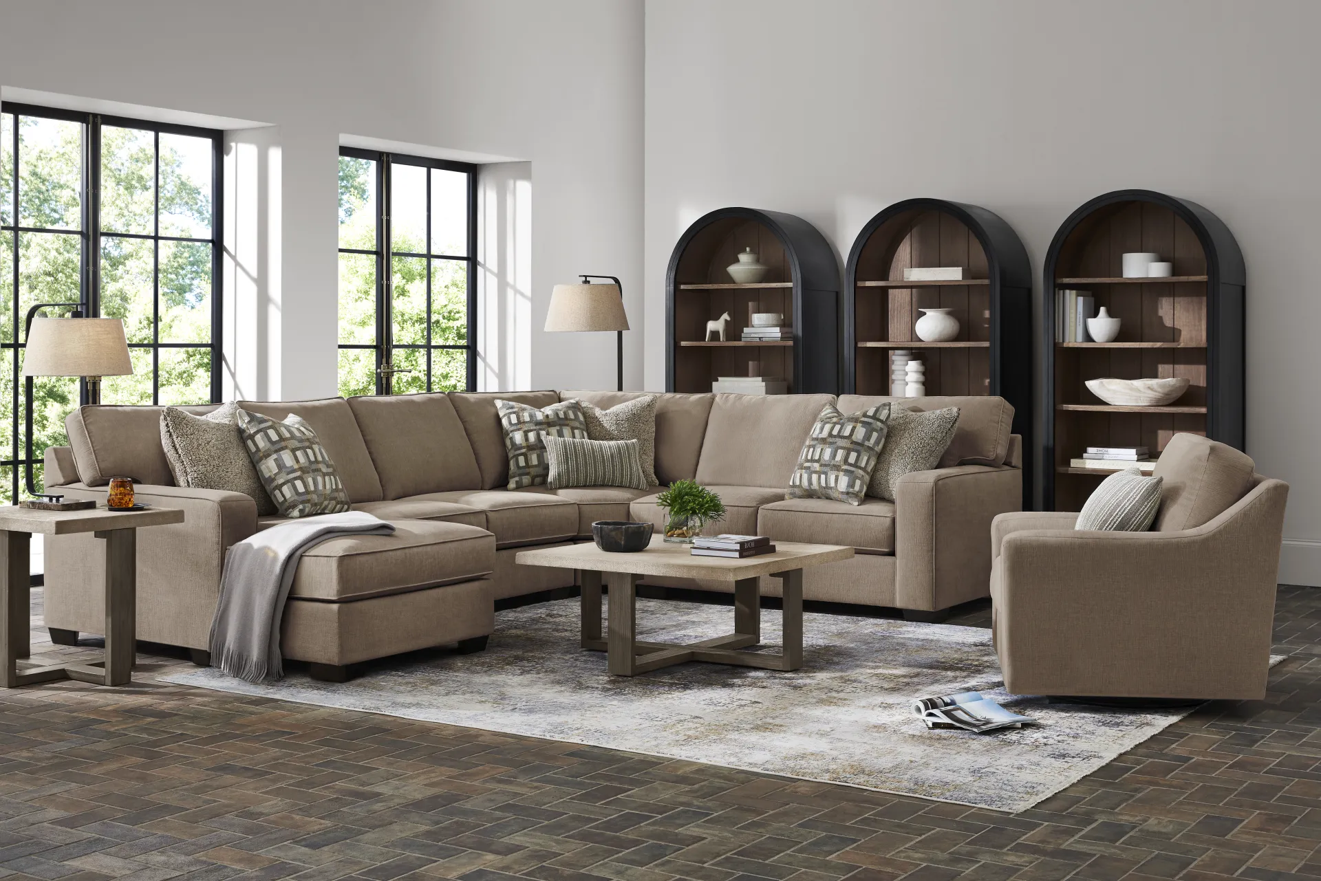 Haskins Brown 3 Pc Sectional - Image 1