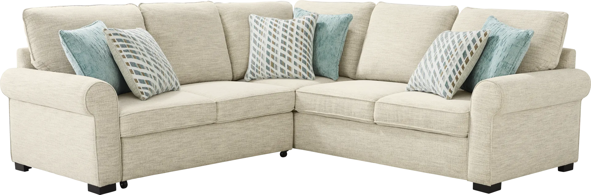 Rivera Cream 2 Pc Sleeper Sectional - Image 1