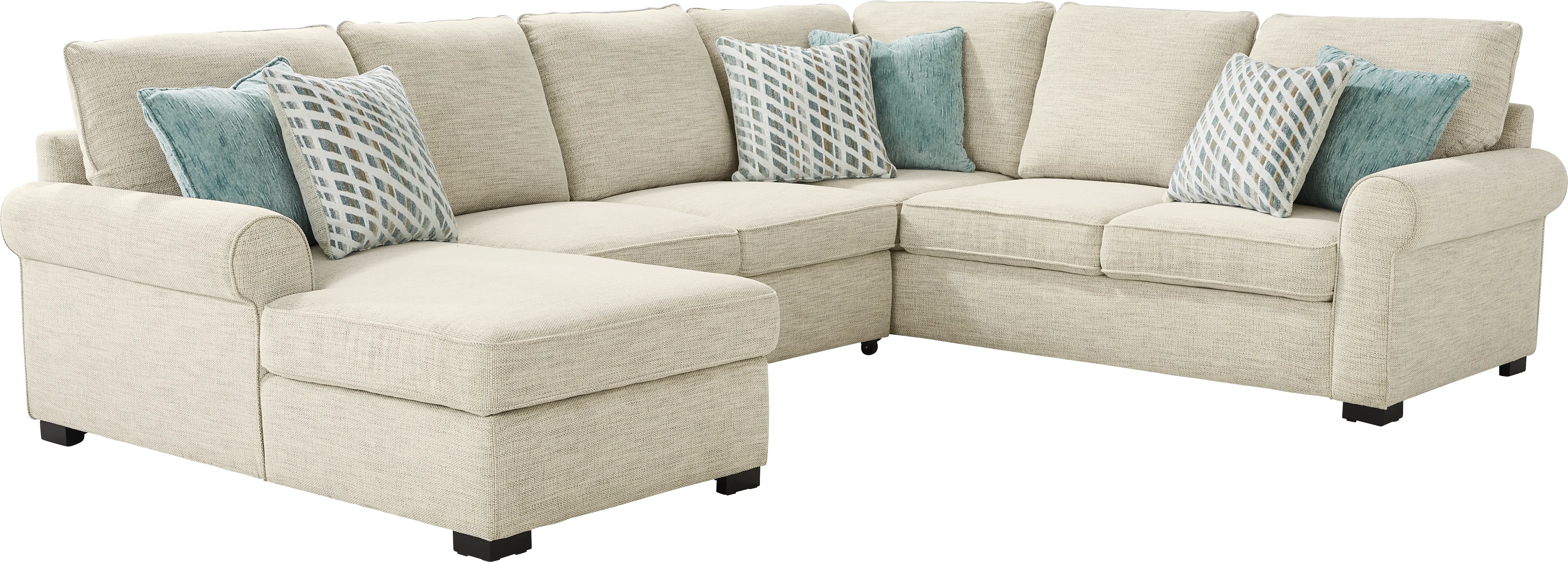 Rivera Cream 3 Pc Sleeper Sectional - Thumbnail - Image 1