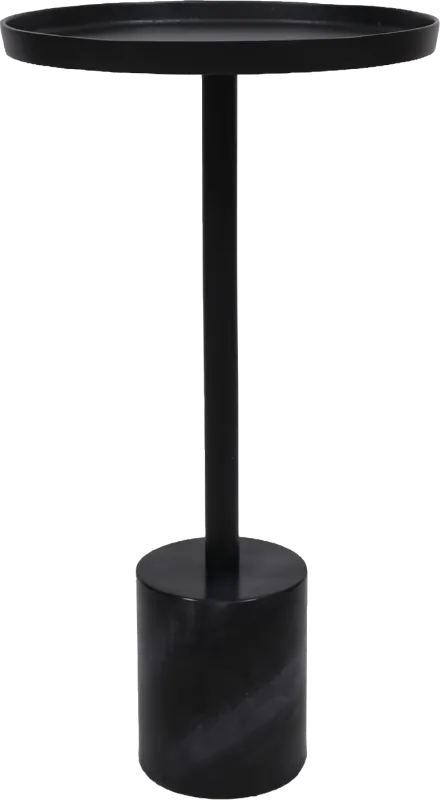 Orelia Black Accent Table with Black Marble Base