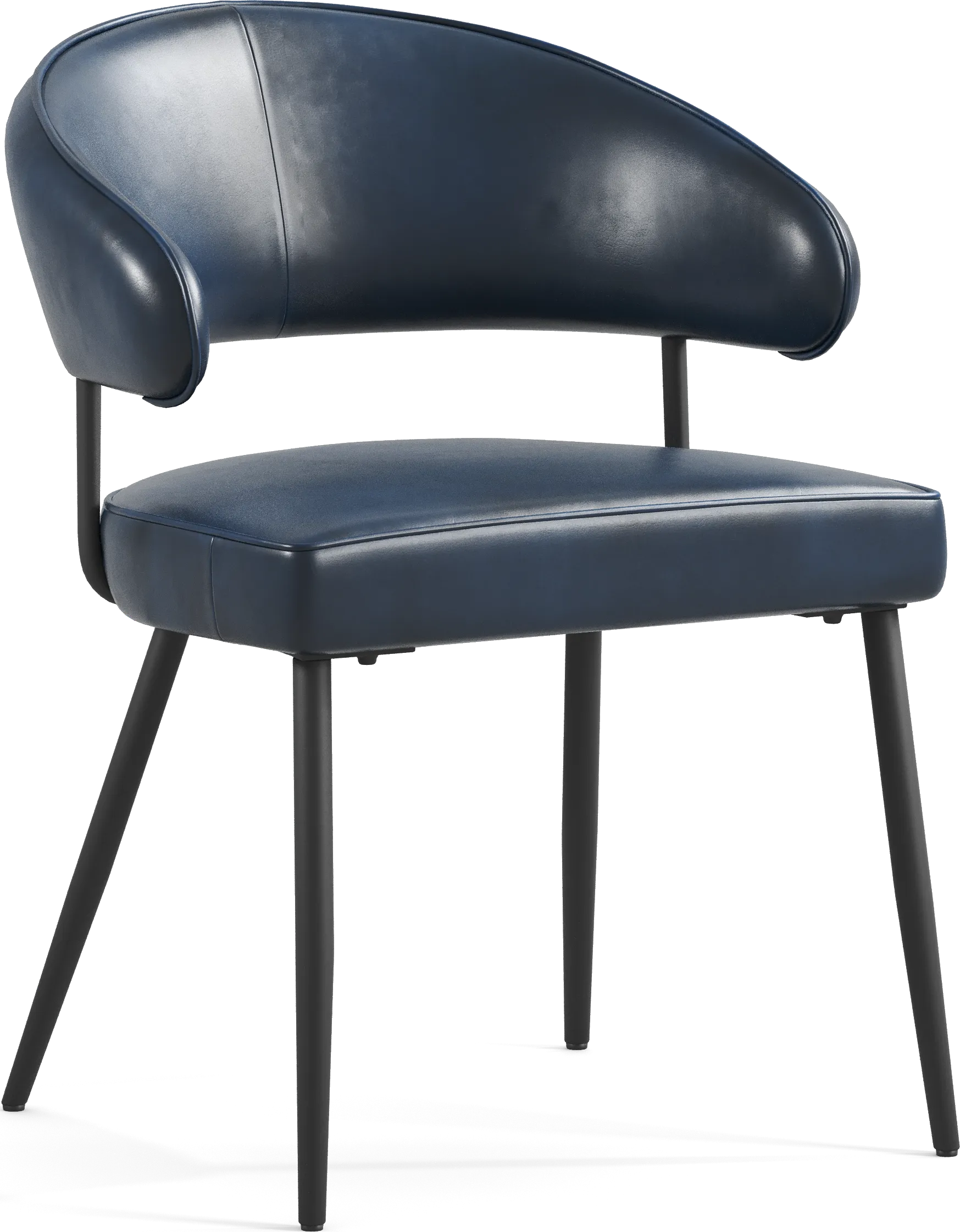 Cedona View Navy Leather Side Chair - Thumbnail - Image 1