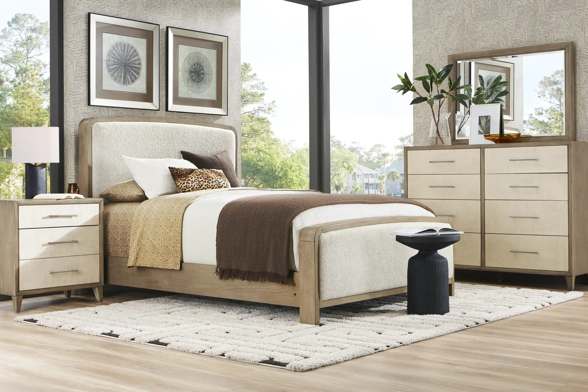 Marisole Taupe 7 Pc King Upholstered Bedroom