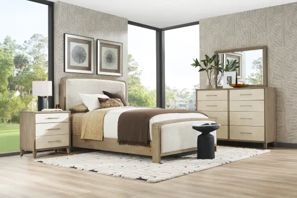 Marisole Taupe 7 Pc King Upholstered Bedroom