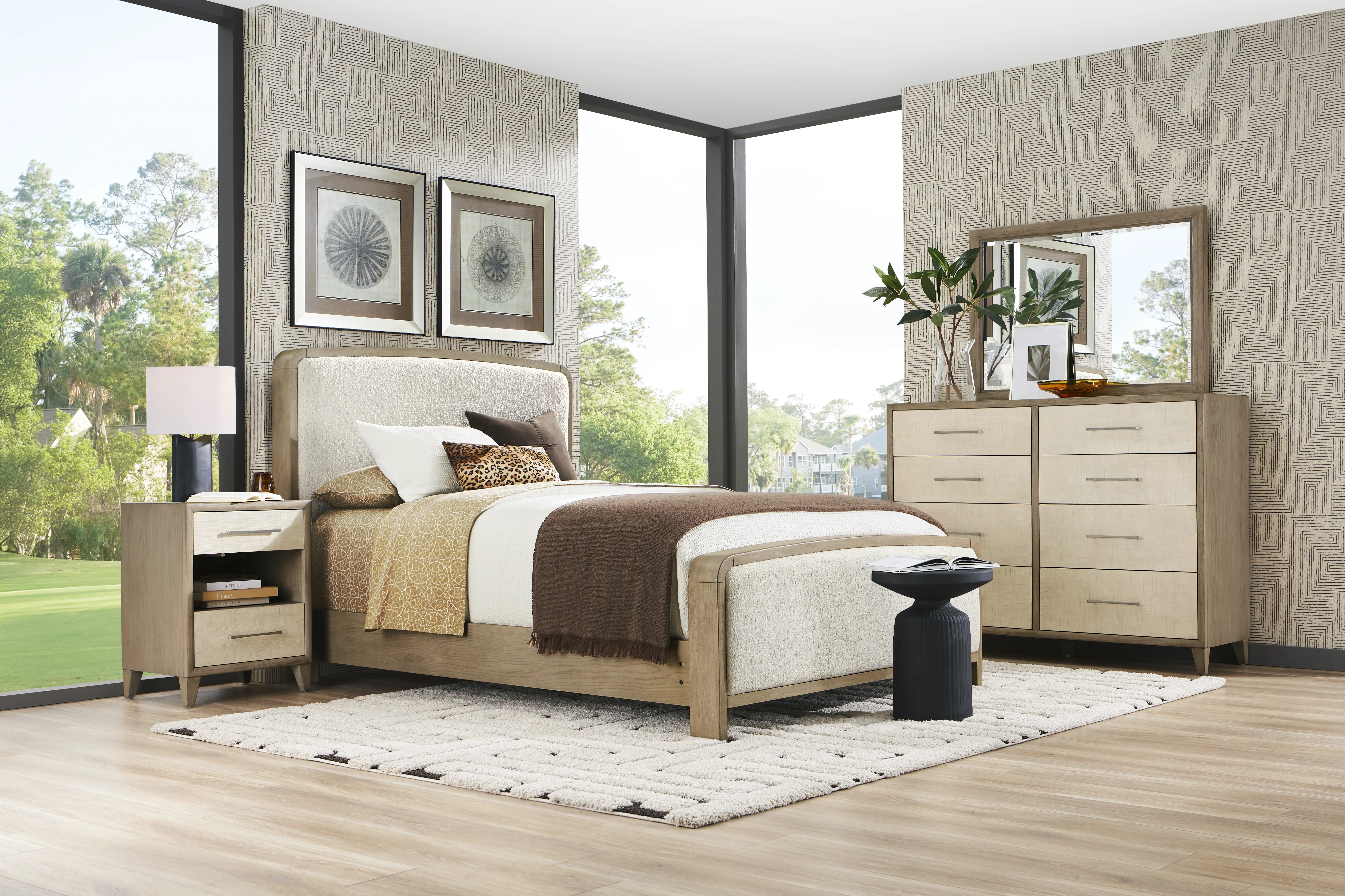 Marisole Taupe 5 Pc King Upholstered Bedroom - Thumbnail - Image 1
