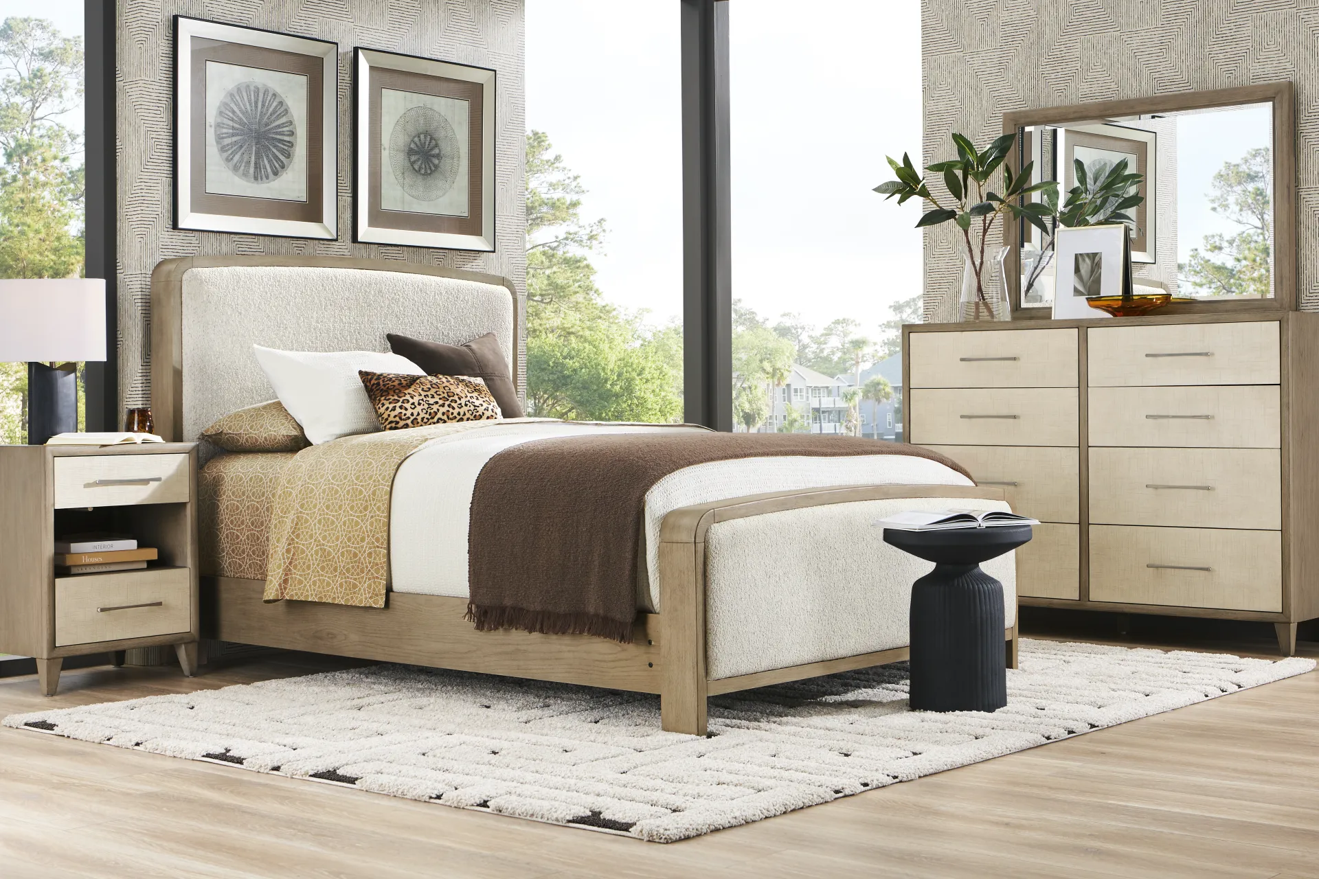 Marisole Taupe King Upholstered Bed - Image 1