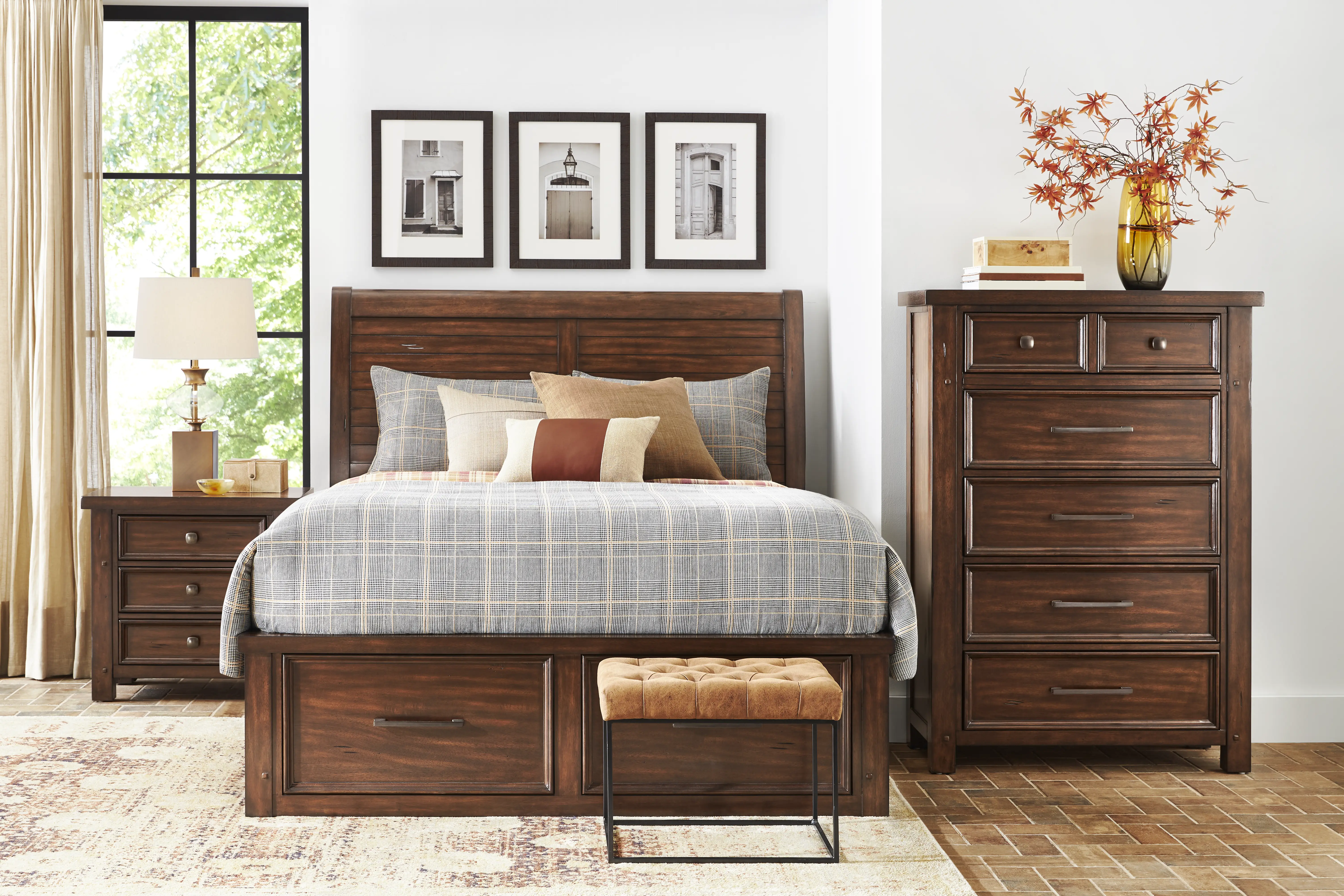 Emberton Dark Brown 5 Pc Queen Storage Bedroom - Thumbnail - Image 1