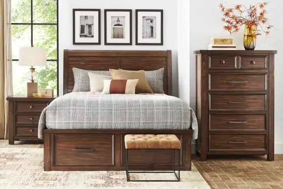 Emberton Dark Brown 5 Pc Queen Storage Bedroom