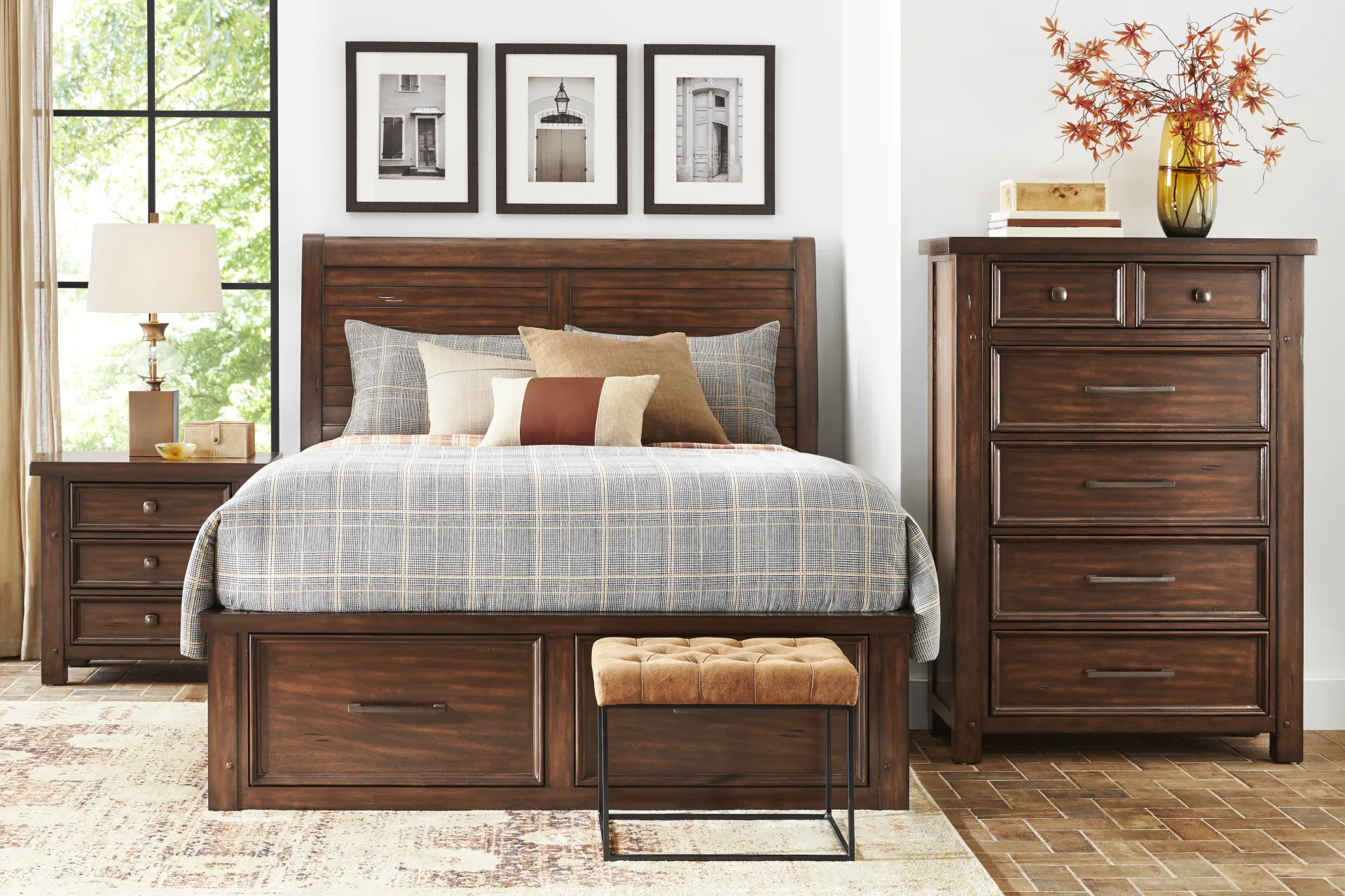 Emberton Dark Brown 5 Pc Queen Storage Bedroom - Image 1