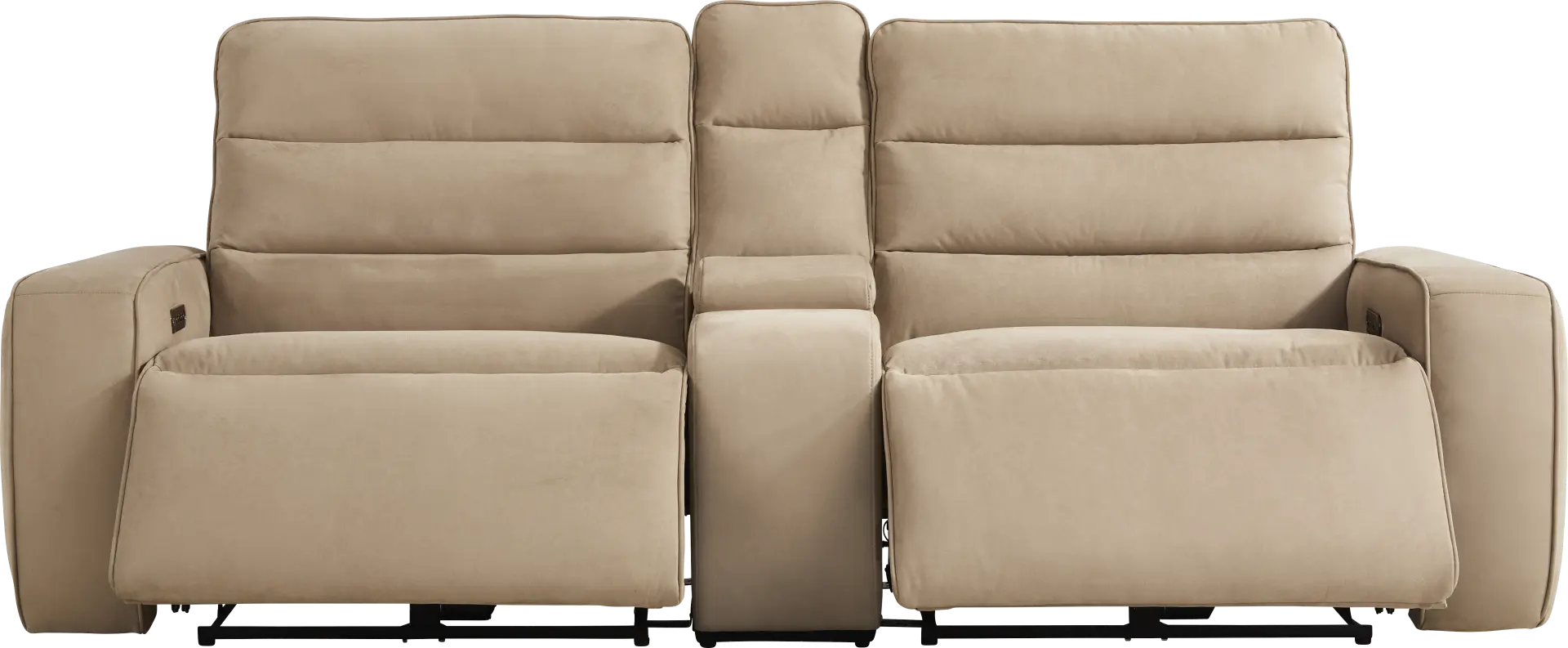 Del Mar Sand Dual Power Reclining Console Loveseat