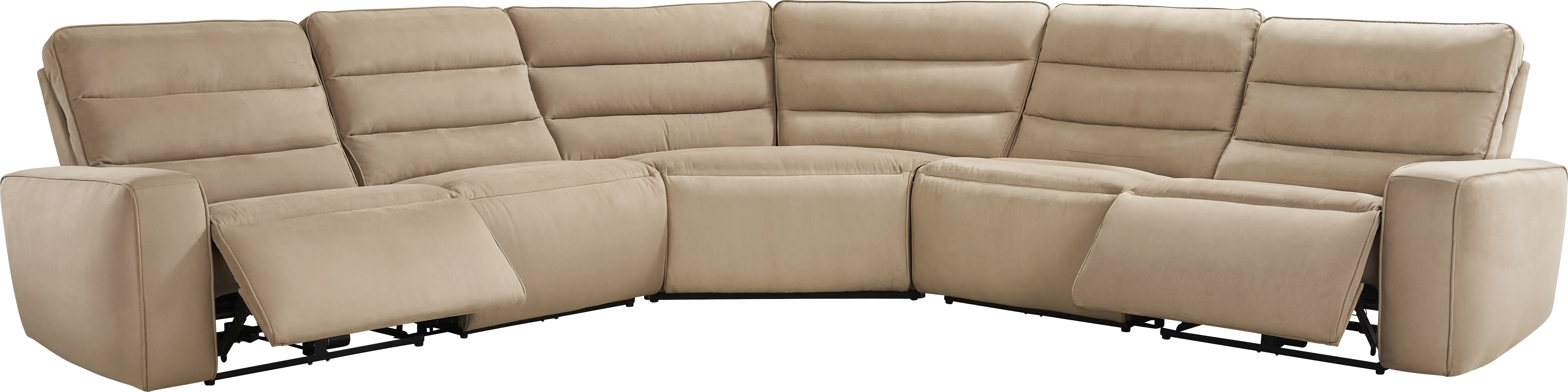 Del Mar Sand 5 Pc Dual Power Sectional - Thumbnail - Image 1