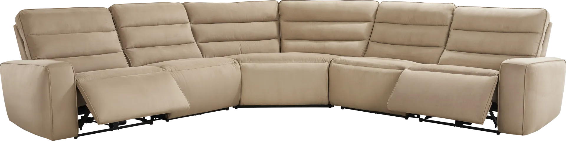 Del Mar Sand 5 Pc Dual Power Sectional - Image 1
