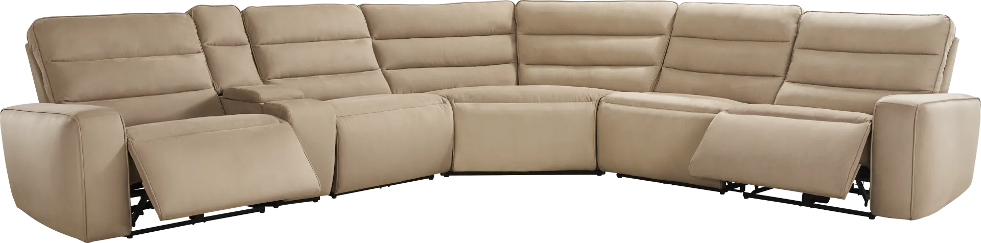 Del Mar Sand 6 Pc Dual Power Sectional - Image 1