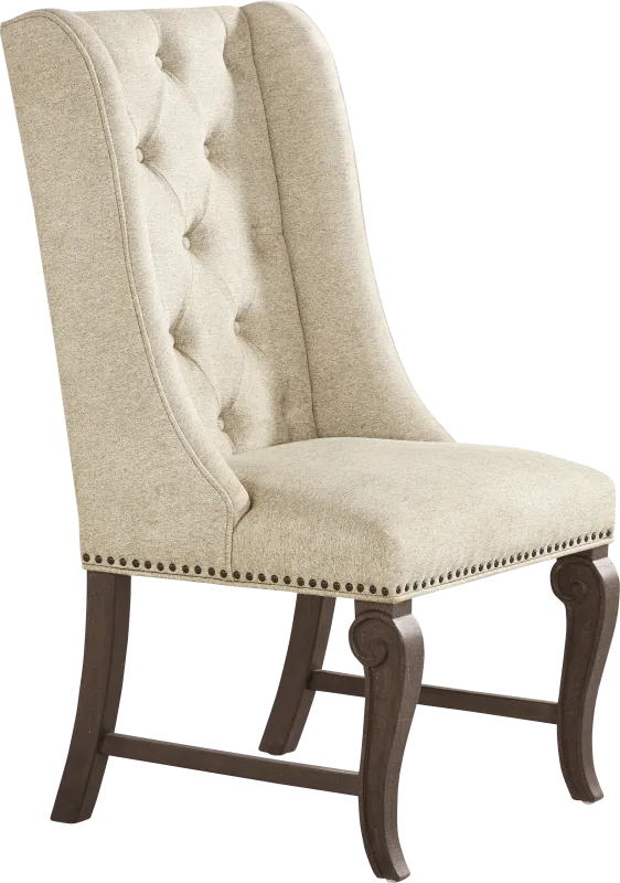 Armitage Cream Arm Chair with Brown Legs