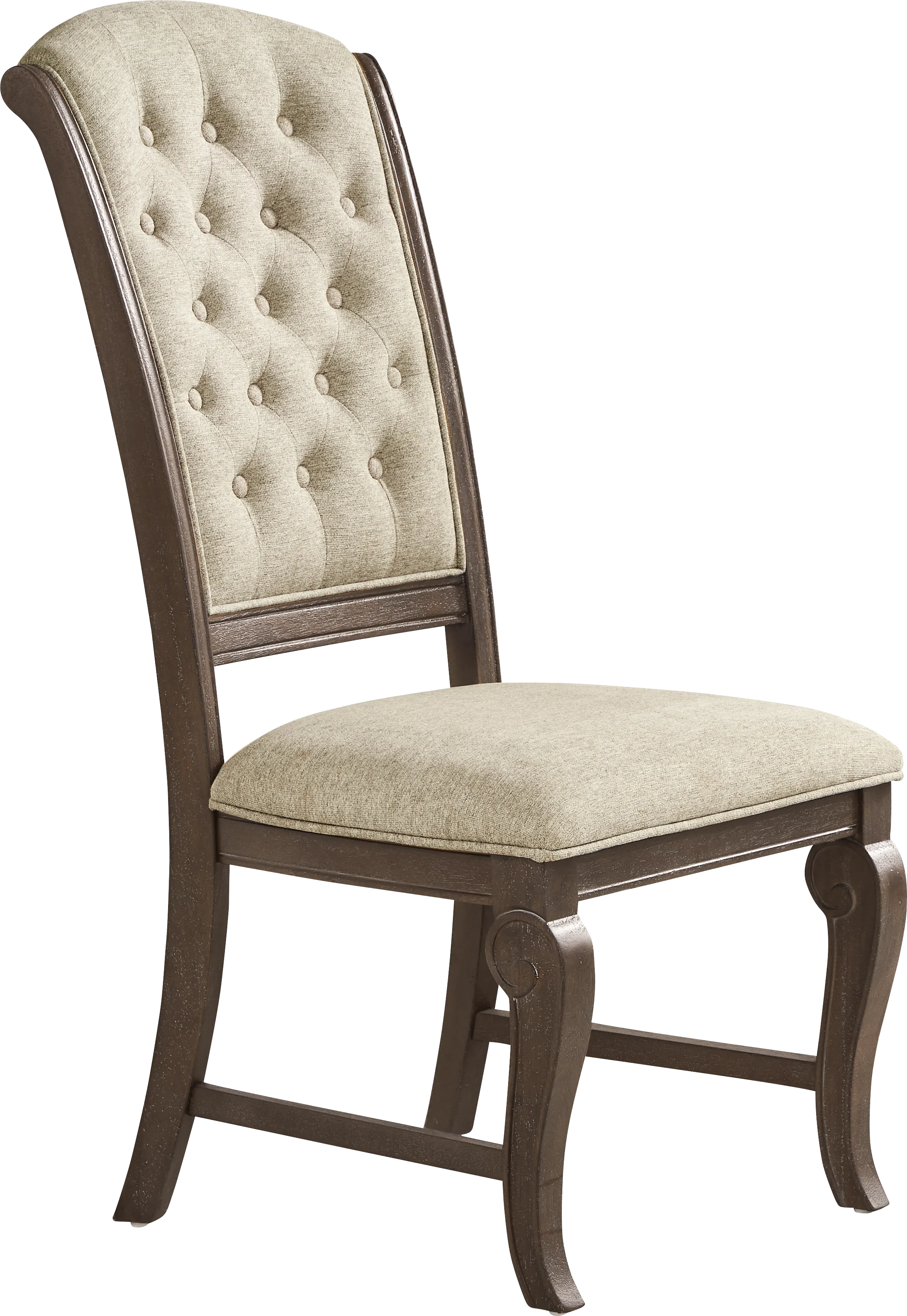 Armitage Cream Side Chair with Brown Legs - Thumbnail - Image 1