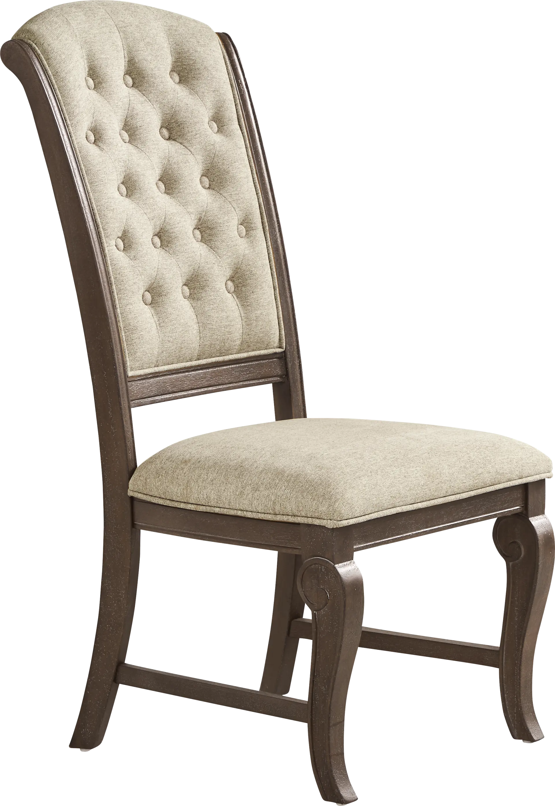 Armitage Cream Side Chair with Brown Legs