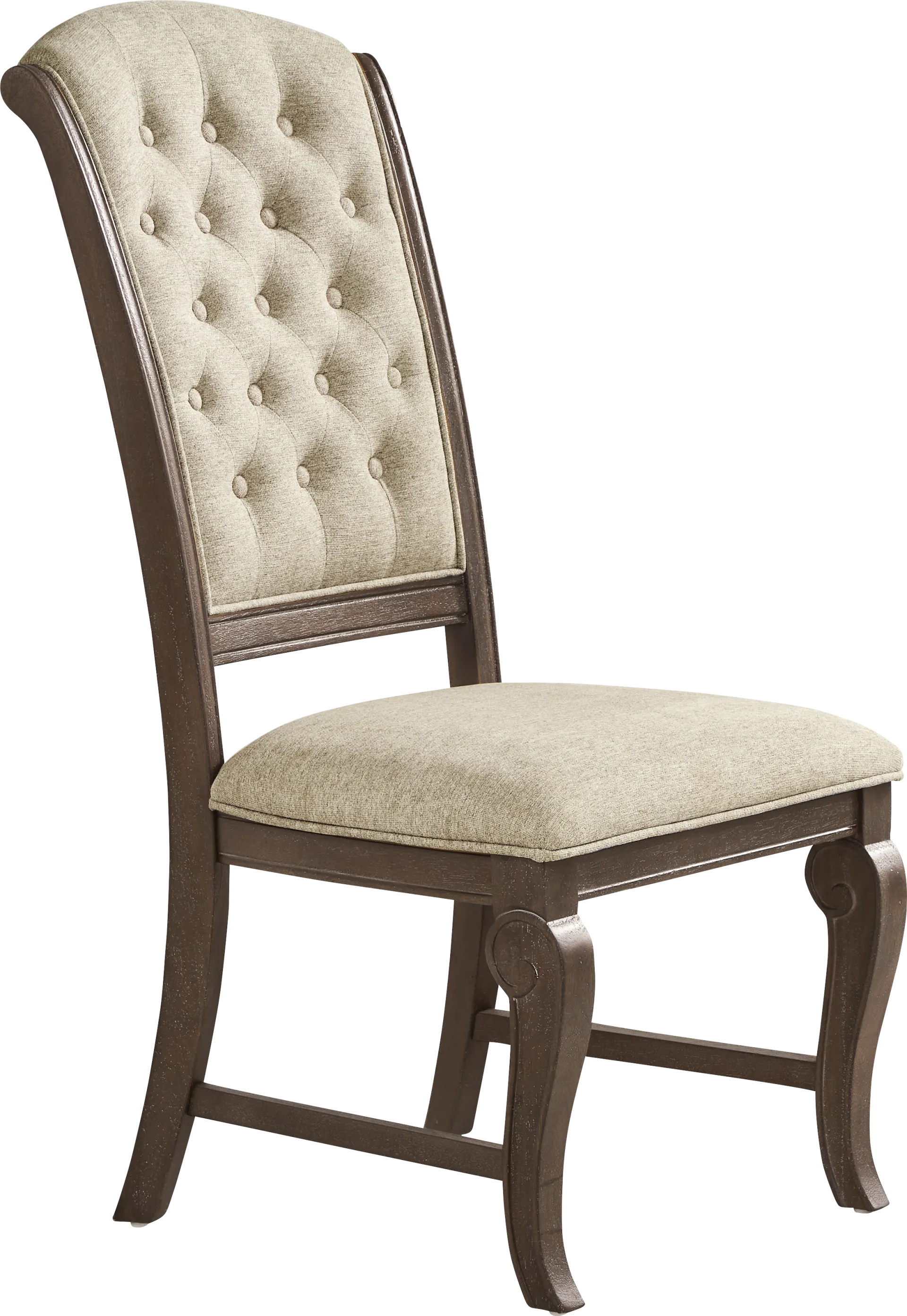 Armitage Cream Side Chair with Brown Legs - Image 1