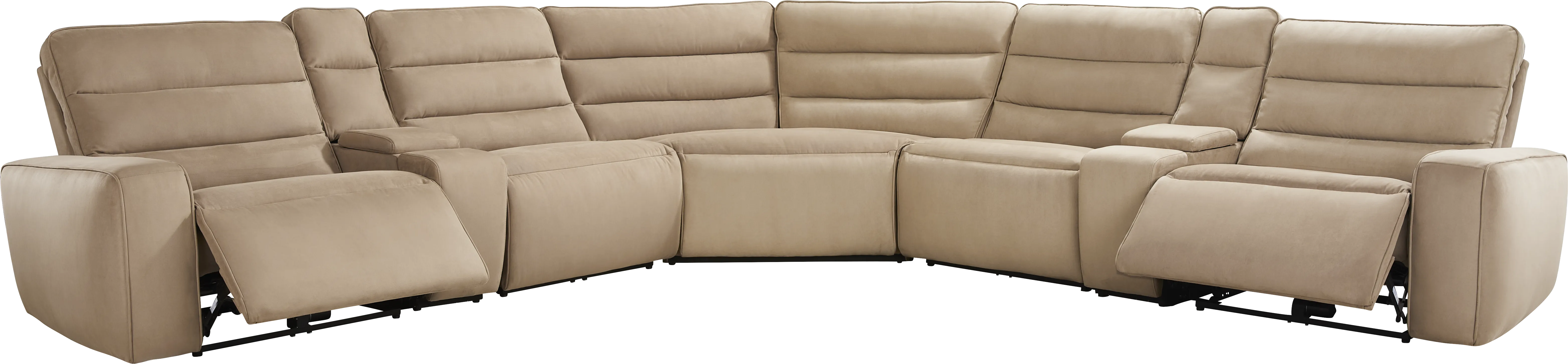 Del Mar Sand 7 Pc Dual Power Sectional - Thumbnail - Image 1