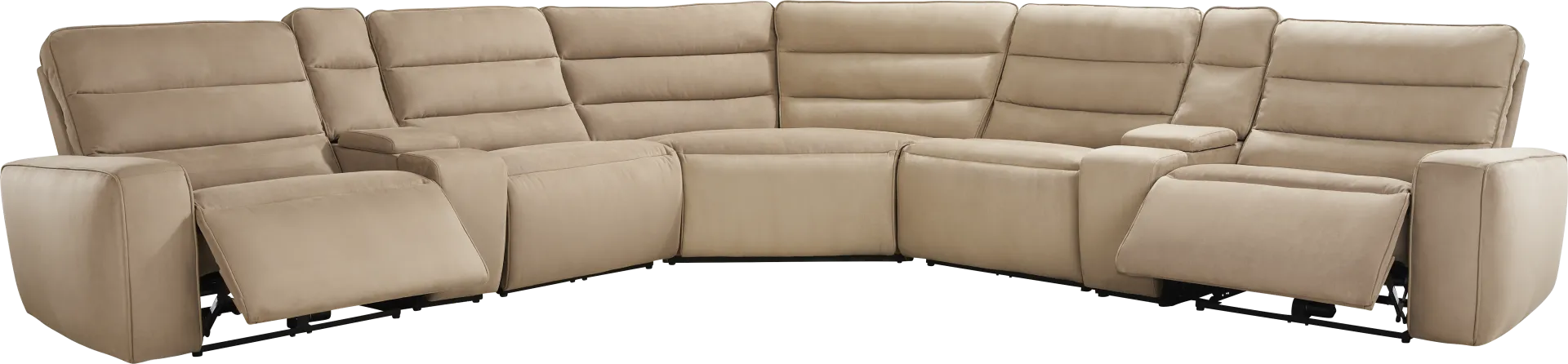 Del Mar Sand 7 Pc Dual Power Sectional - Image 1