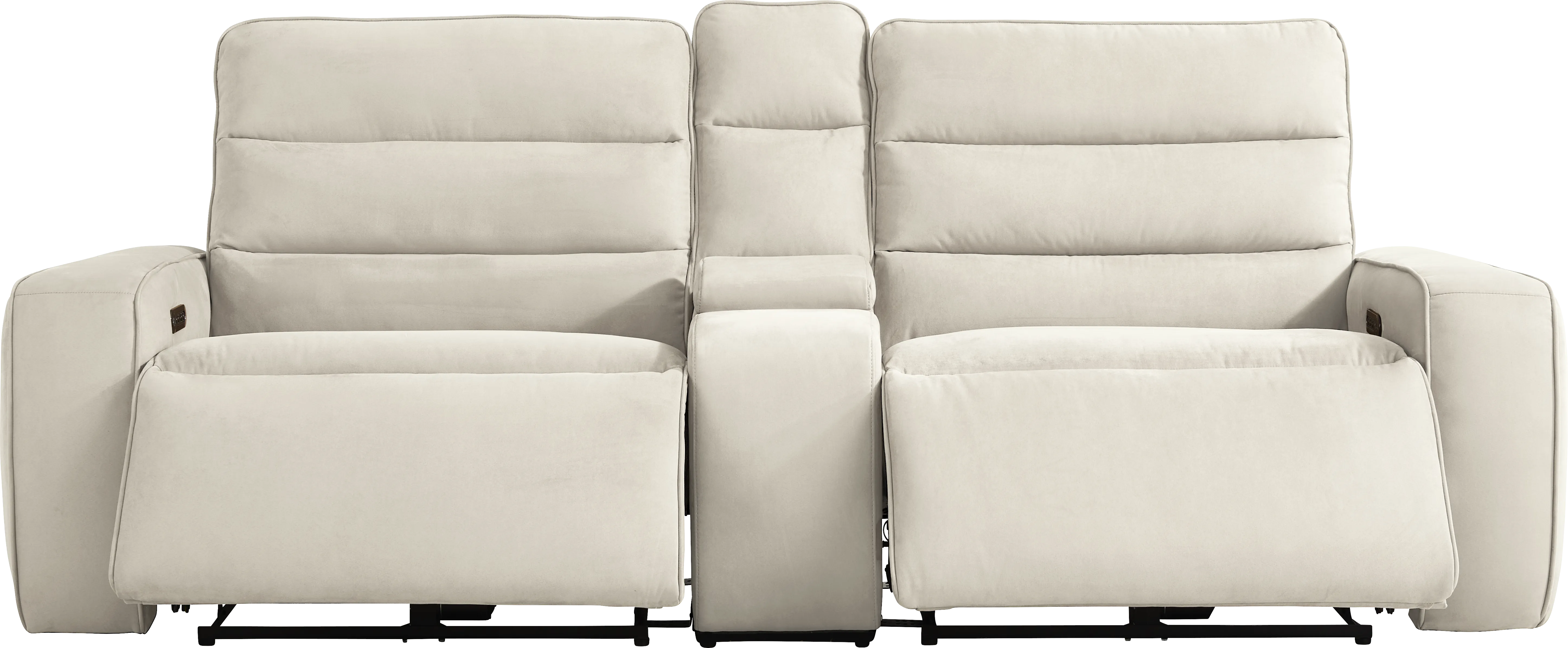 Del Mar Ivory Dual Power Reclining Loveseat - Thumbnail - Image 1