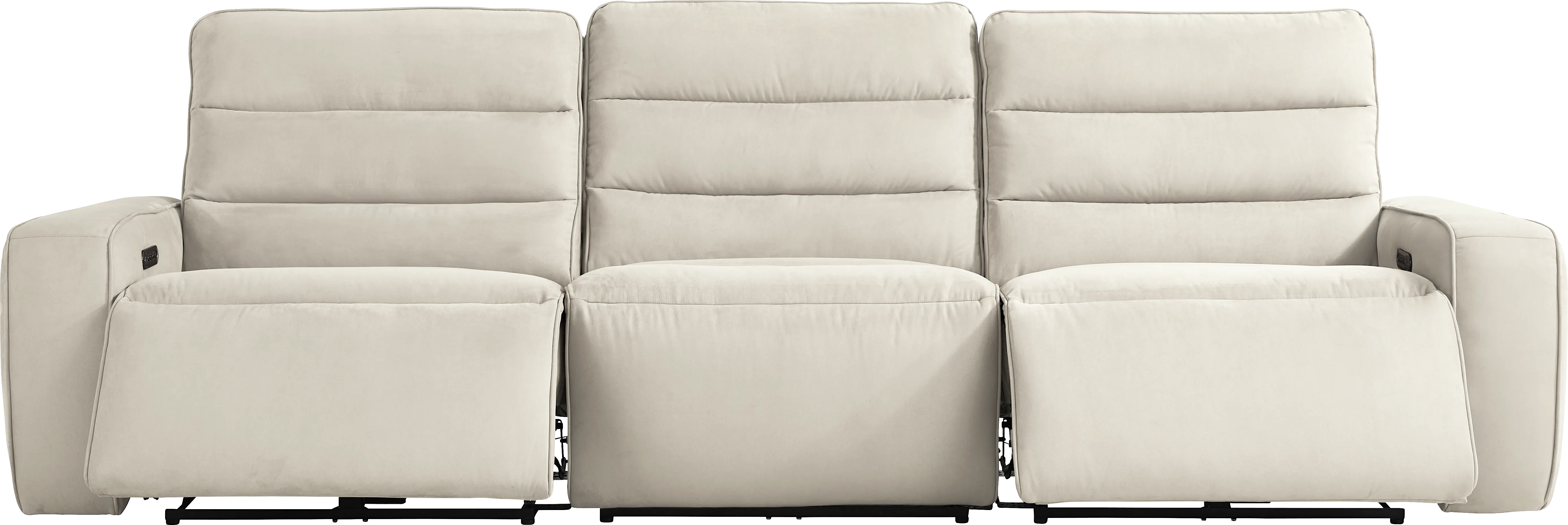 Del Mar Ivory Dual Power Sofa - Thumbnail - Image 1