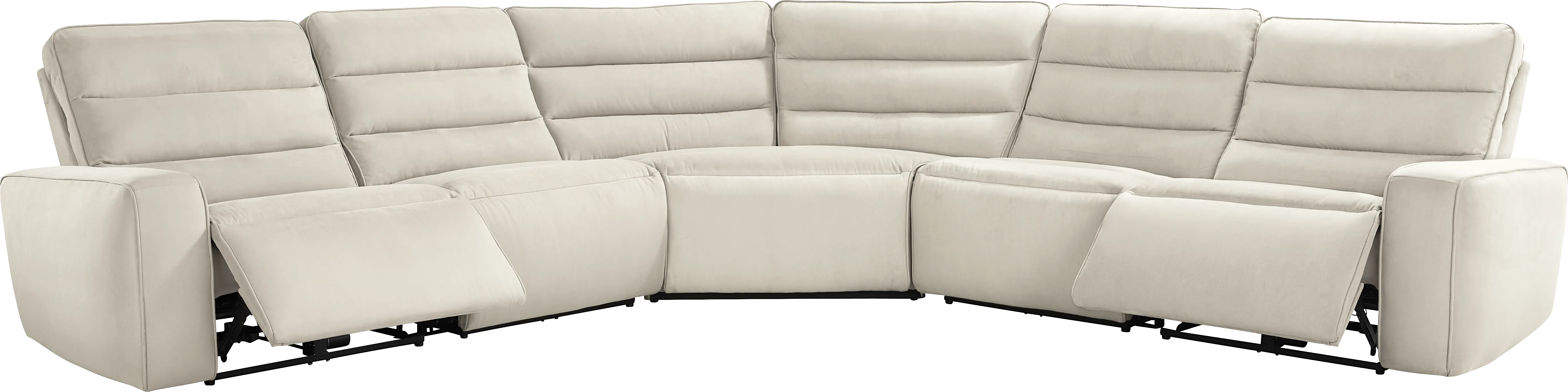 Del Mar Ivory 5 Pc Dual Power Sectional - Thumbnail - Image 1