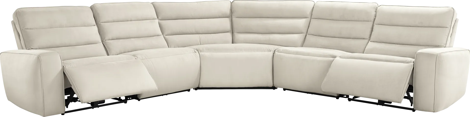 Del Mar Ivory 5 Pc Dual Power Sectional - Image 1