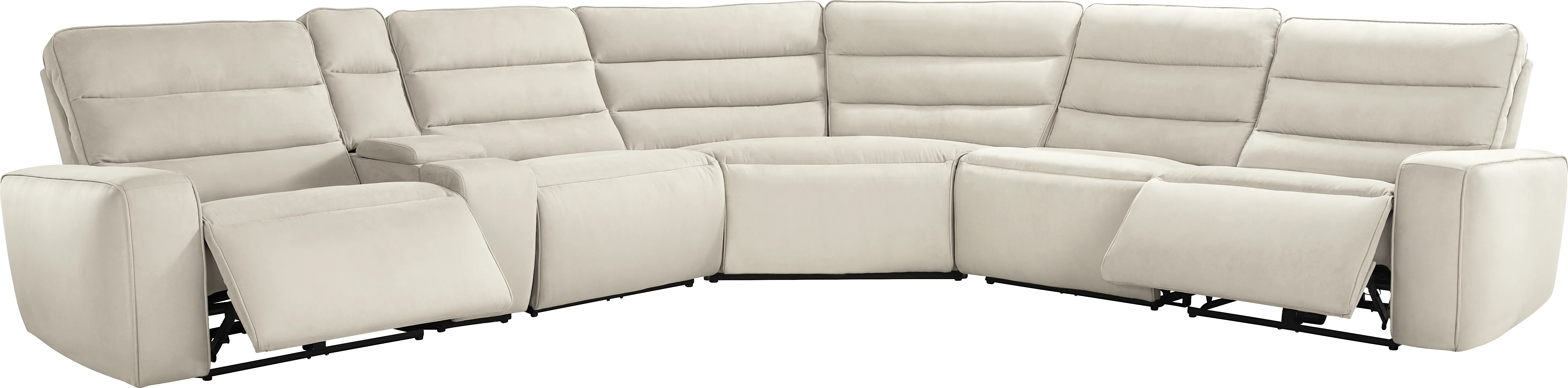 Del Mar Ivory 6 Pc Dual Power Sectional - Thumbnail - Image 1
