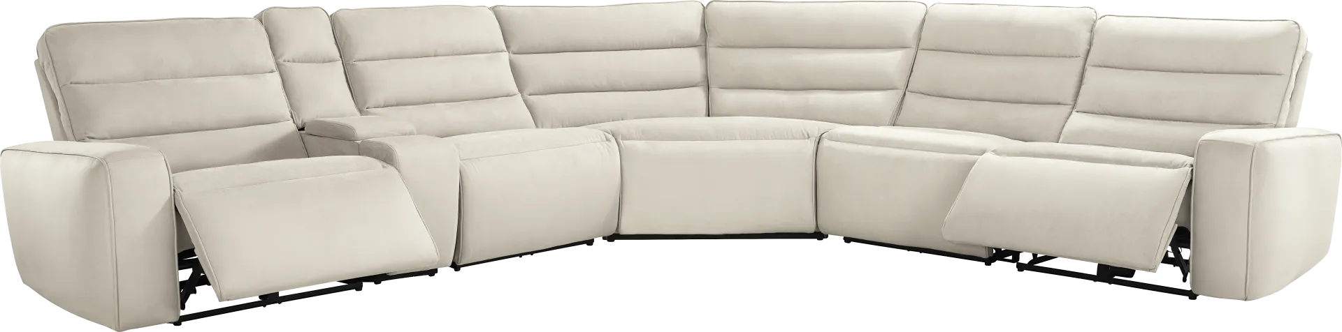 Del Mar Ivory 6 Pc Dual Power Sectional - Image 1