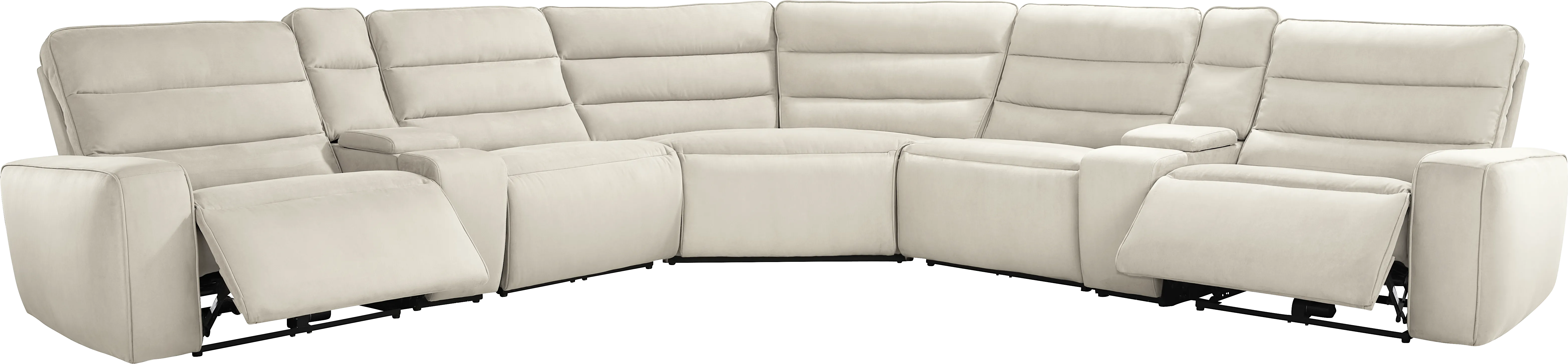 Del Mar Ivory 7 Pc Dual Power Sectional - Thumbnail - Image 1