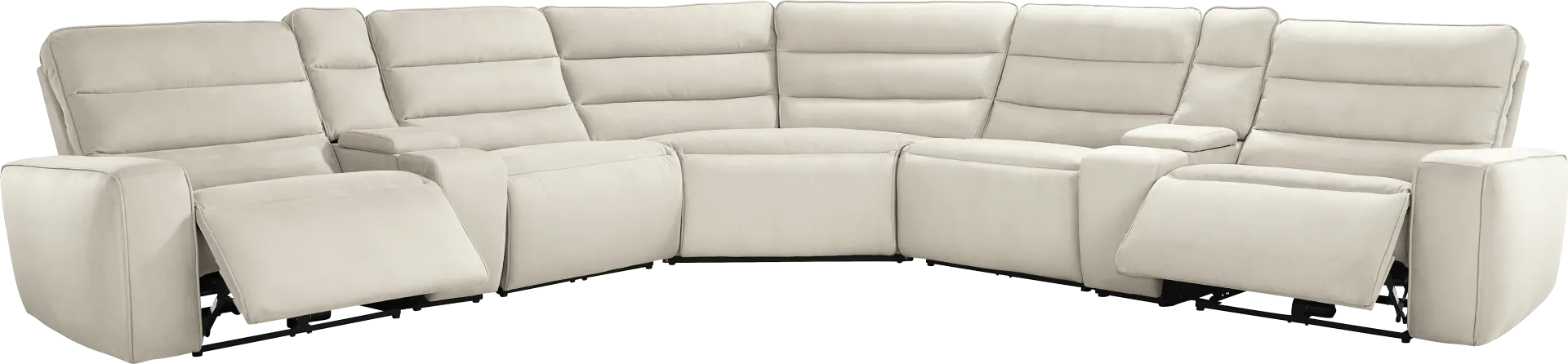 Del Mar Ivory 7 Pc Dual Power Sectional - Image 1