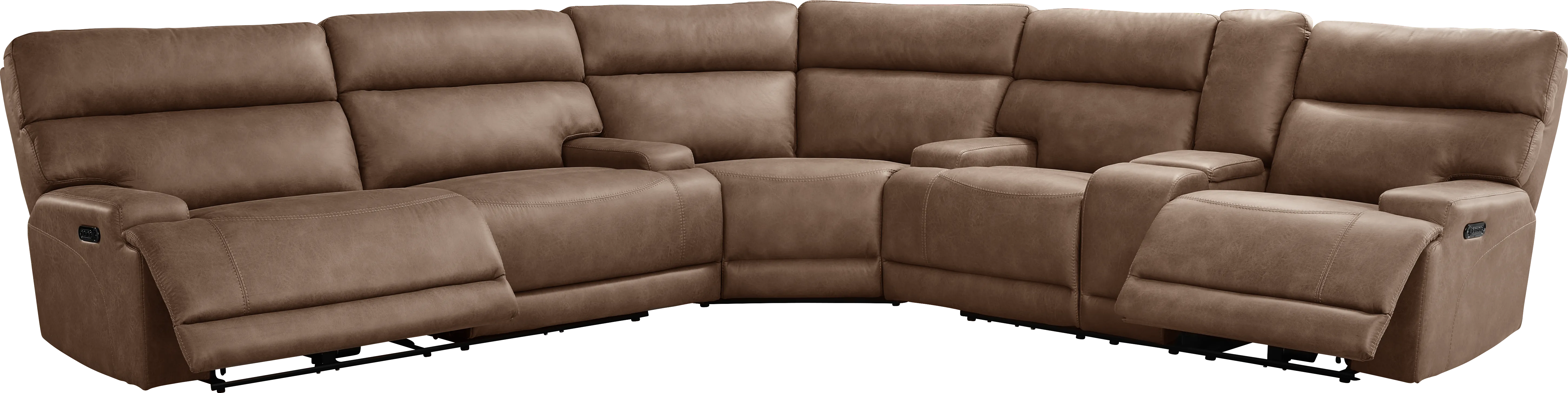 Hamilton Tobacco 3 Pc Dual Power Reclining Sectional - Thumbnail - Image 1