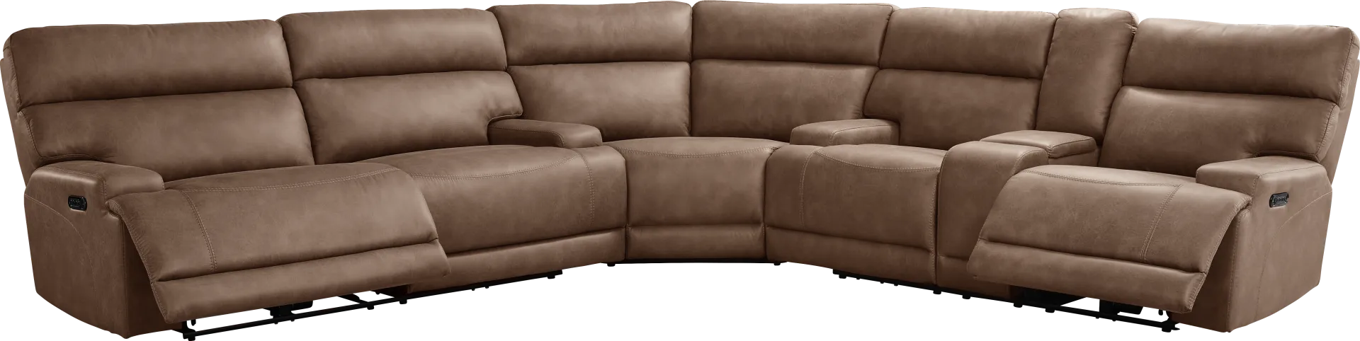 Hamilton Tobacco 3 Pc Dual Power Reclining Sectional - Image 1
