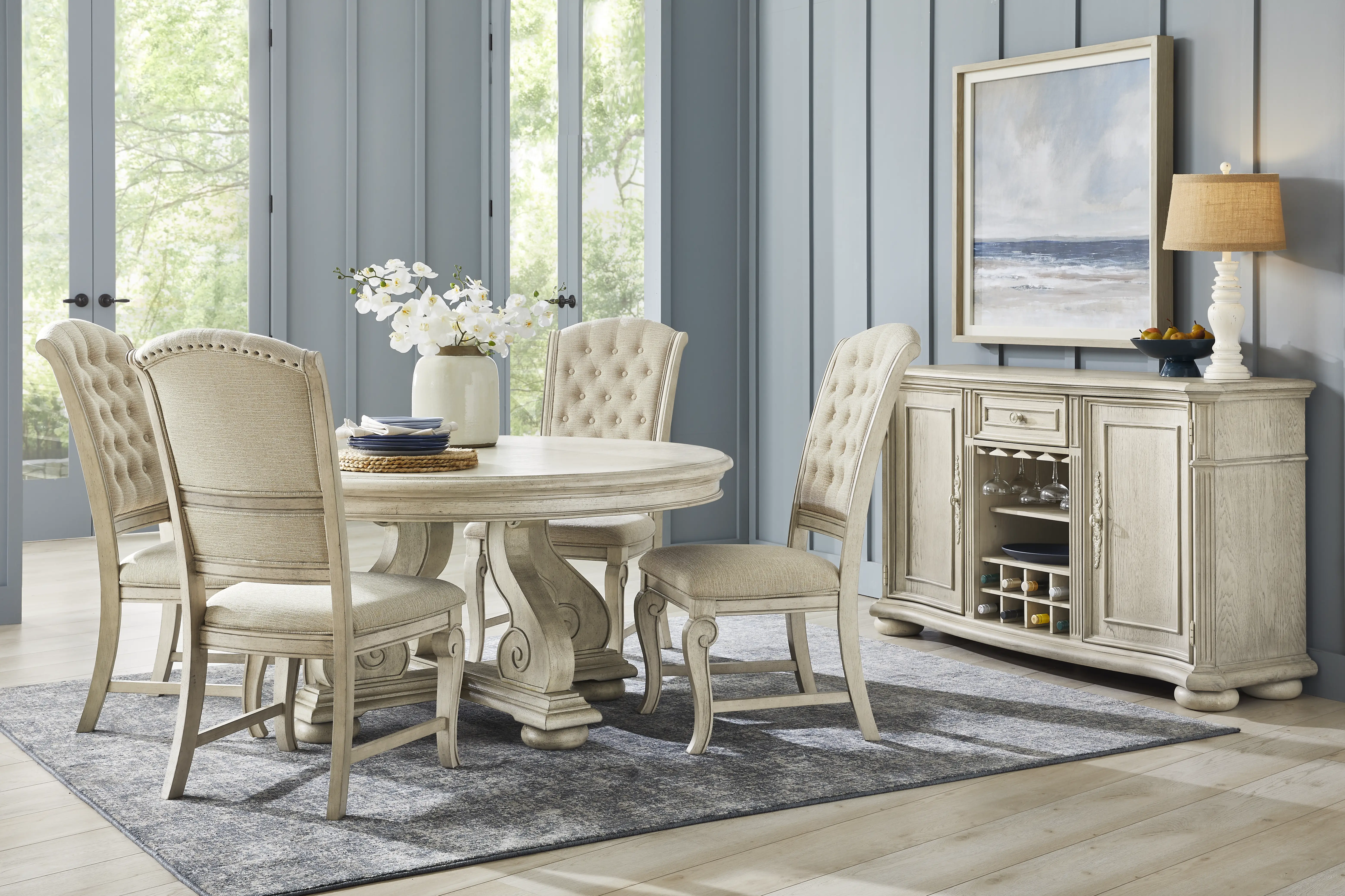 Armitage White 5 Pc Round Dining Room - Thumbnail - Image 1