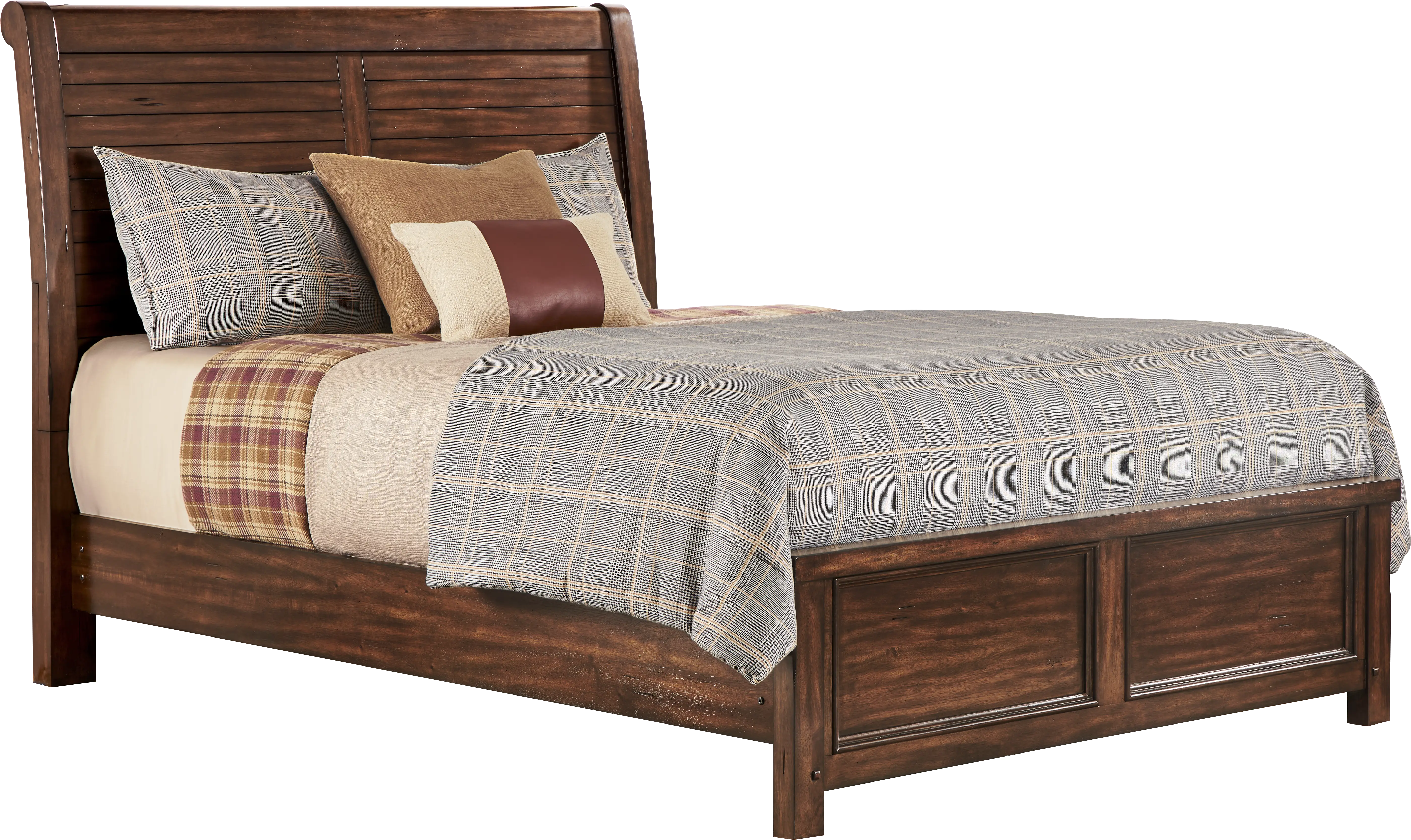 Emberton Dark Brown 3 Pc King Sleigh Bed - Thumbnail - Image 1