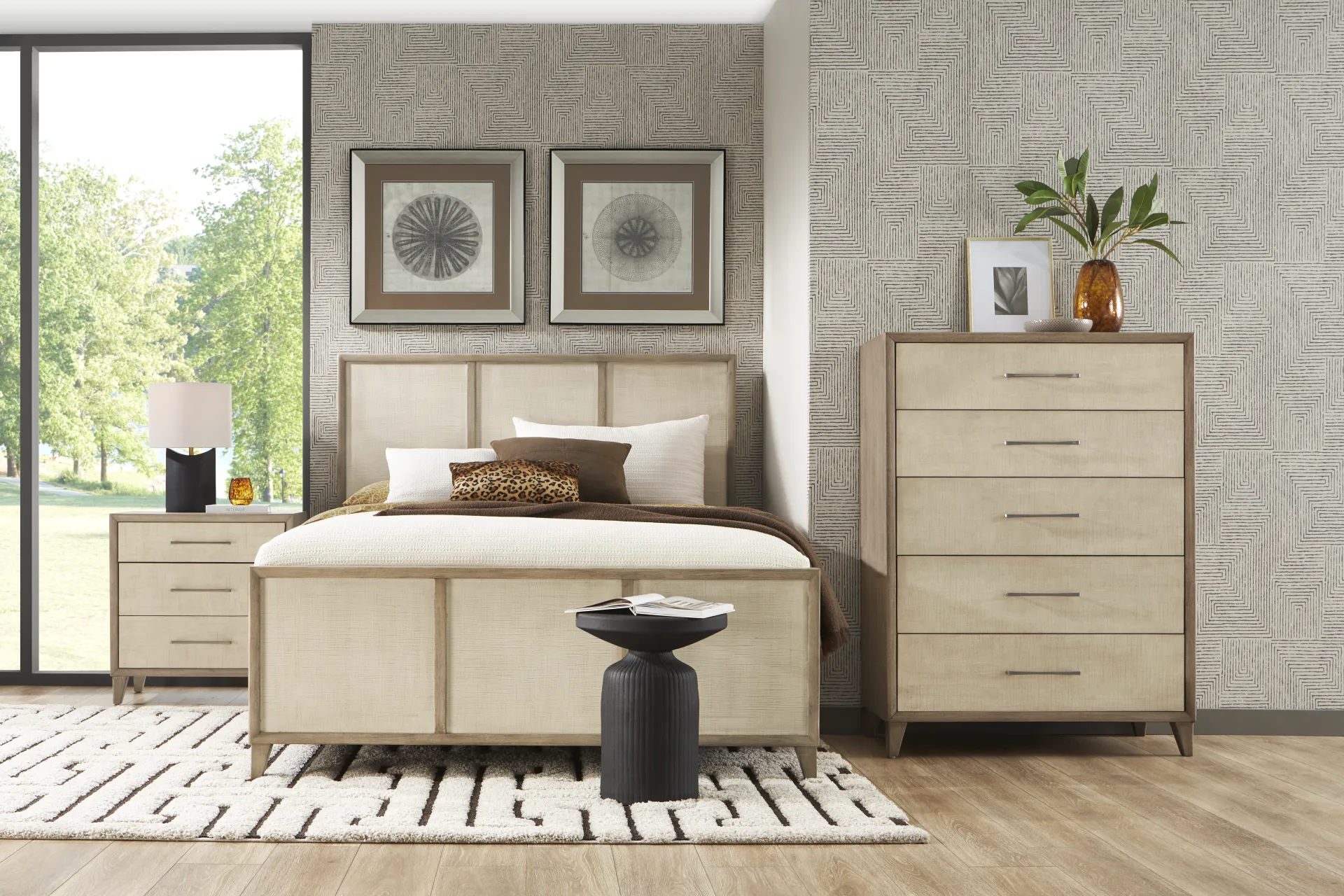 Marisole Taupe 5 Pc King Panel Bedroom - Image 1