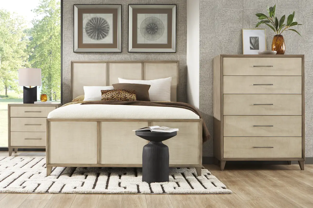Marisole Taupe 5 Pc Queen Panel Bedroom