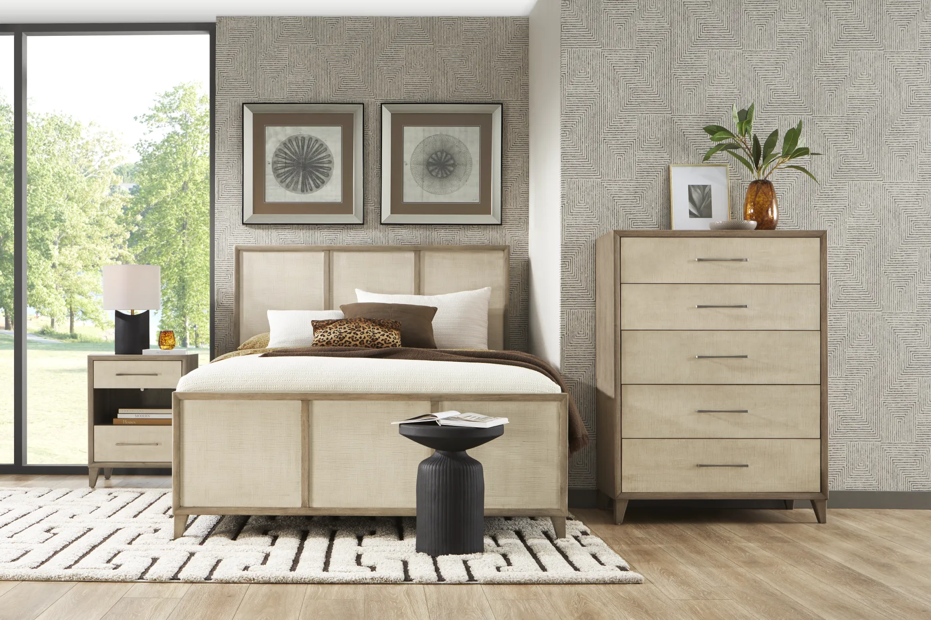 Marisole Taupe 5 Pc King Panel Bedroom - Image 1