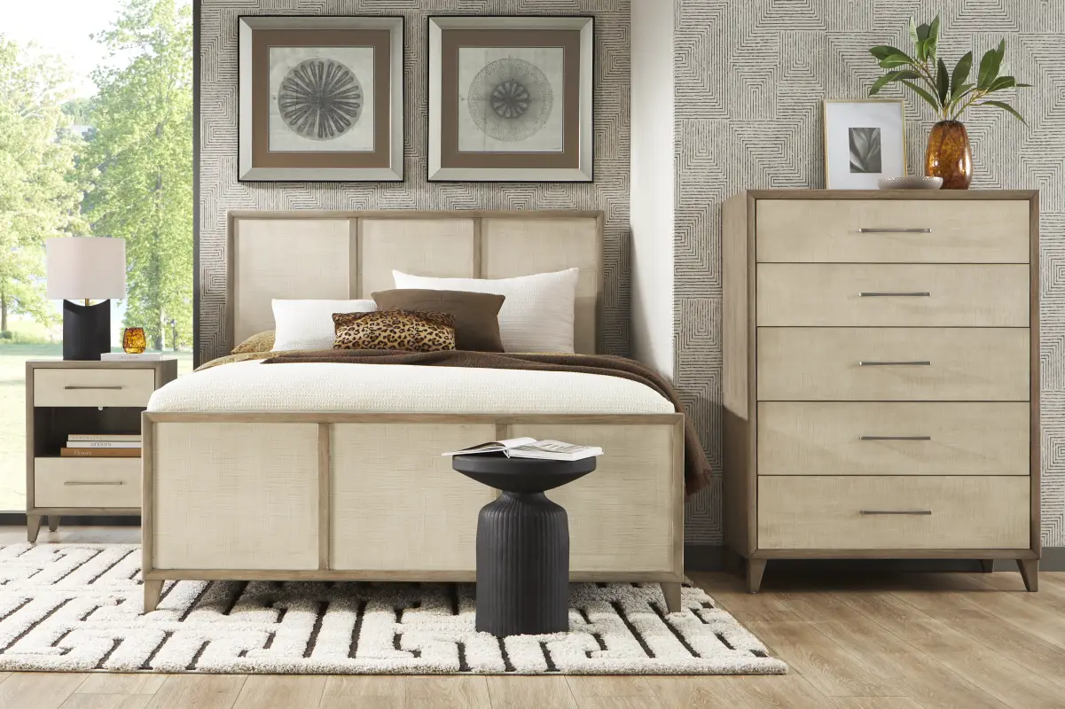 Marisole Taupe 5 Pc Queen Panel Bedroom