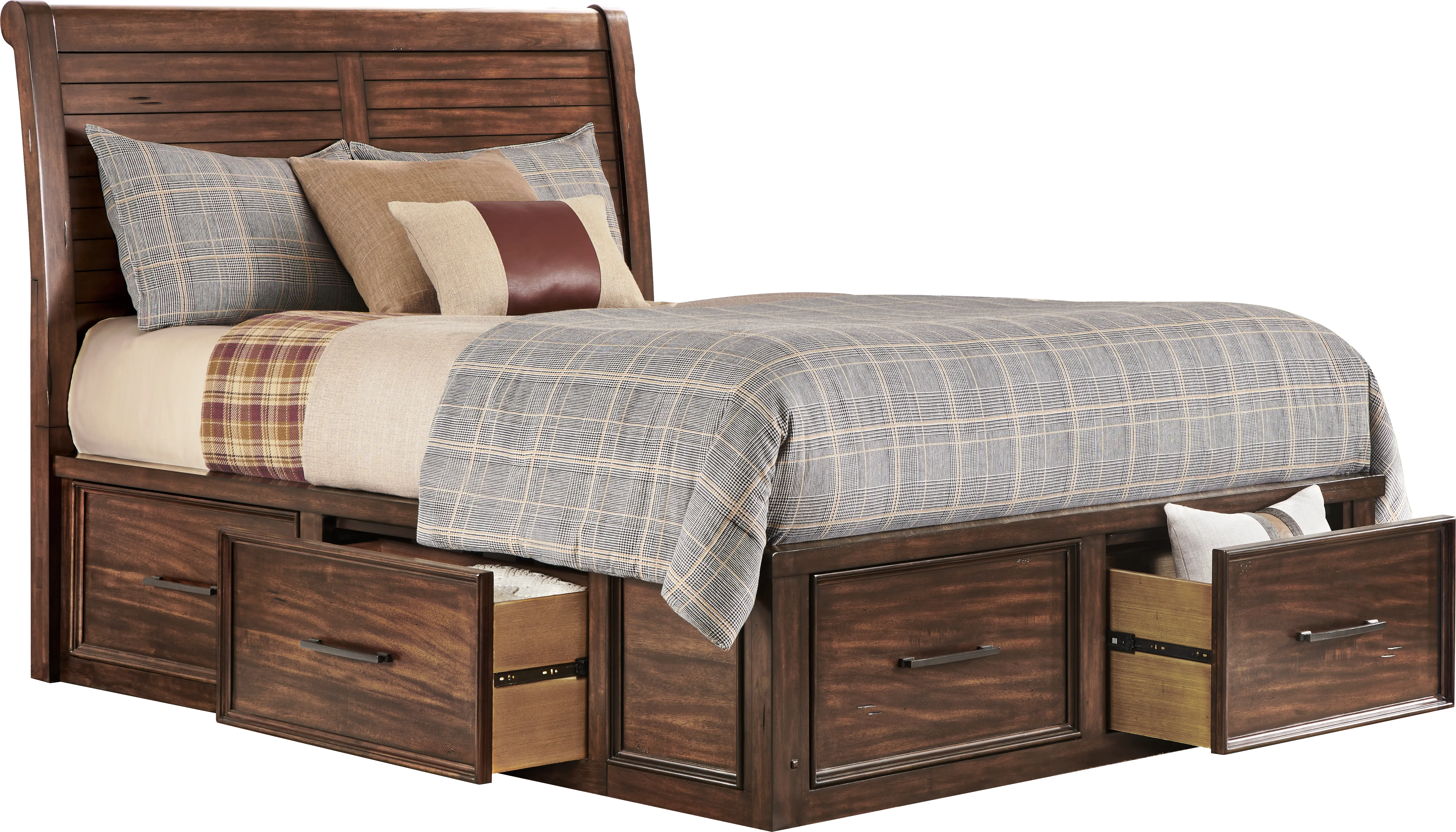 Emberton Dark Brown 3 Pc Queen Storage Bed - Thumbnail - Image 1