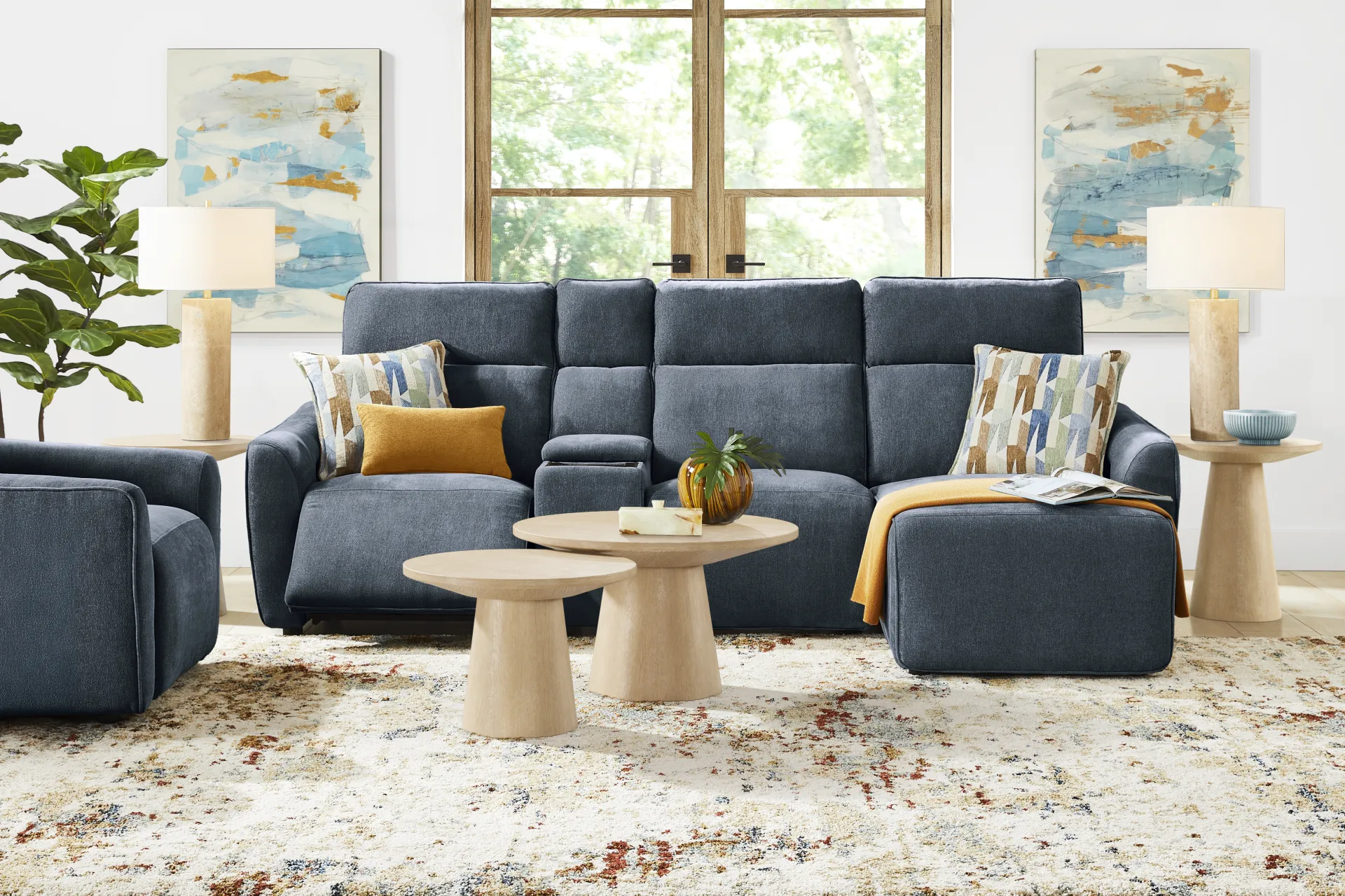 Tremont Indigo 4 Pc Power Reclining Sectional - Image 1