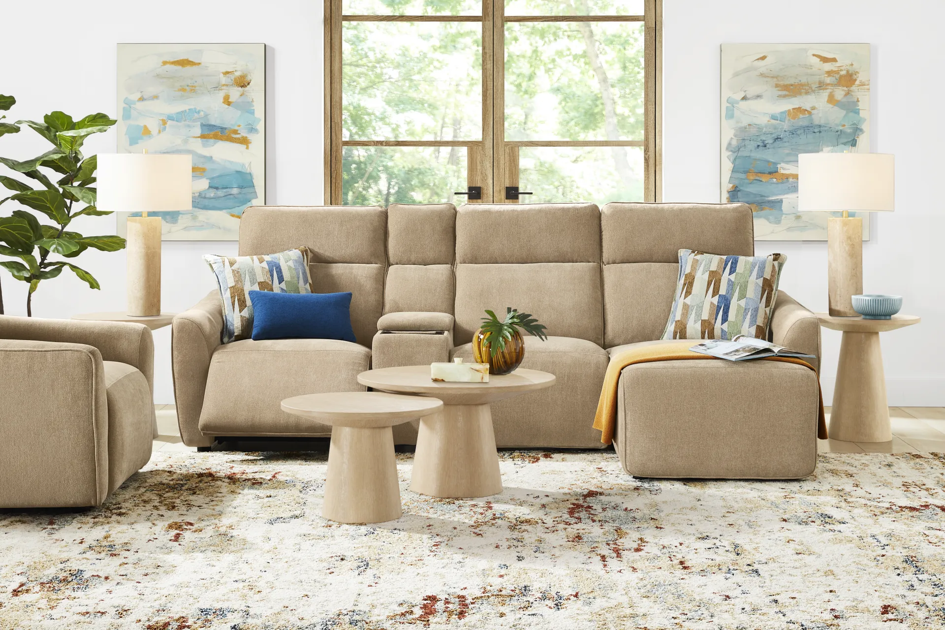 Tremont Sand 4 Pc Power Reclining Sectional - Image 1