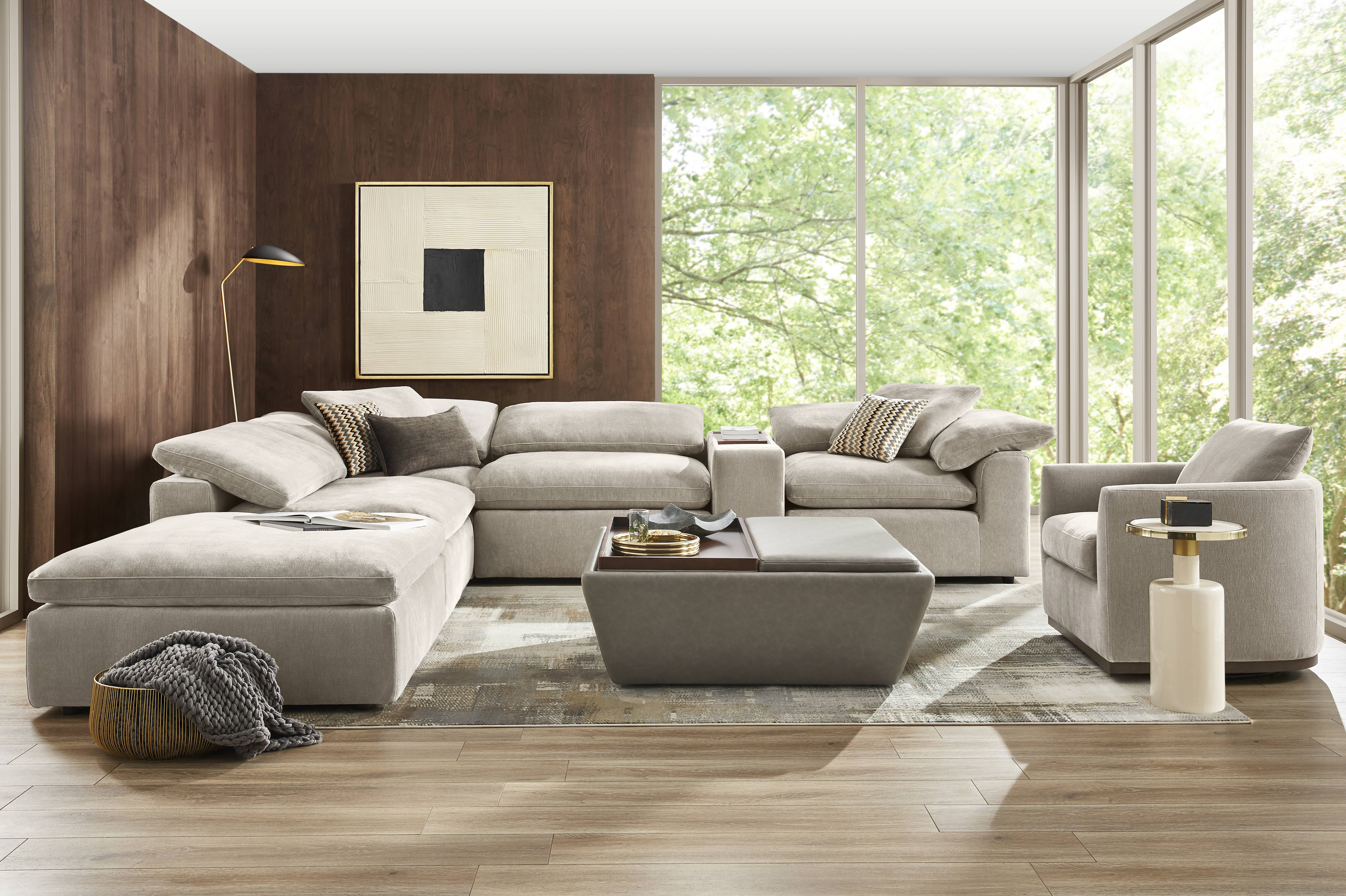 The Flow Gray 6 Pc Dual Power Reclining Sectional with Console - Thumbnail - Image 2