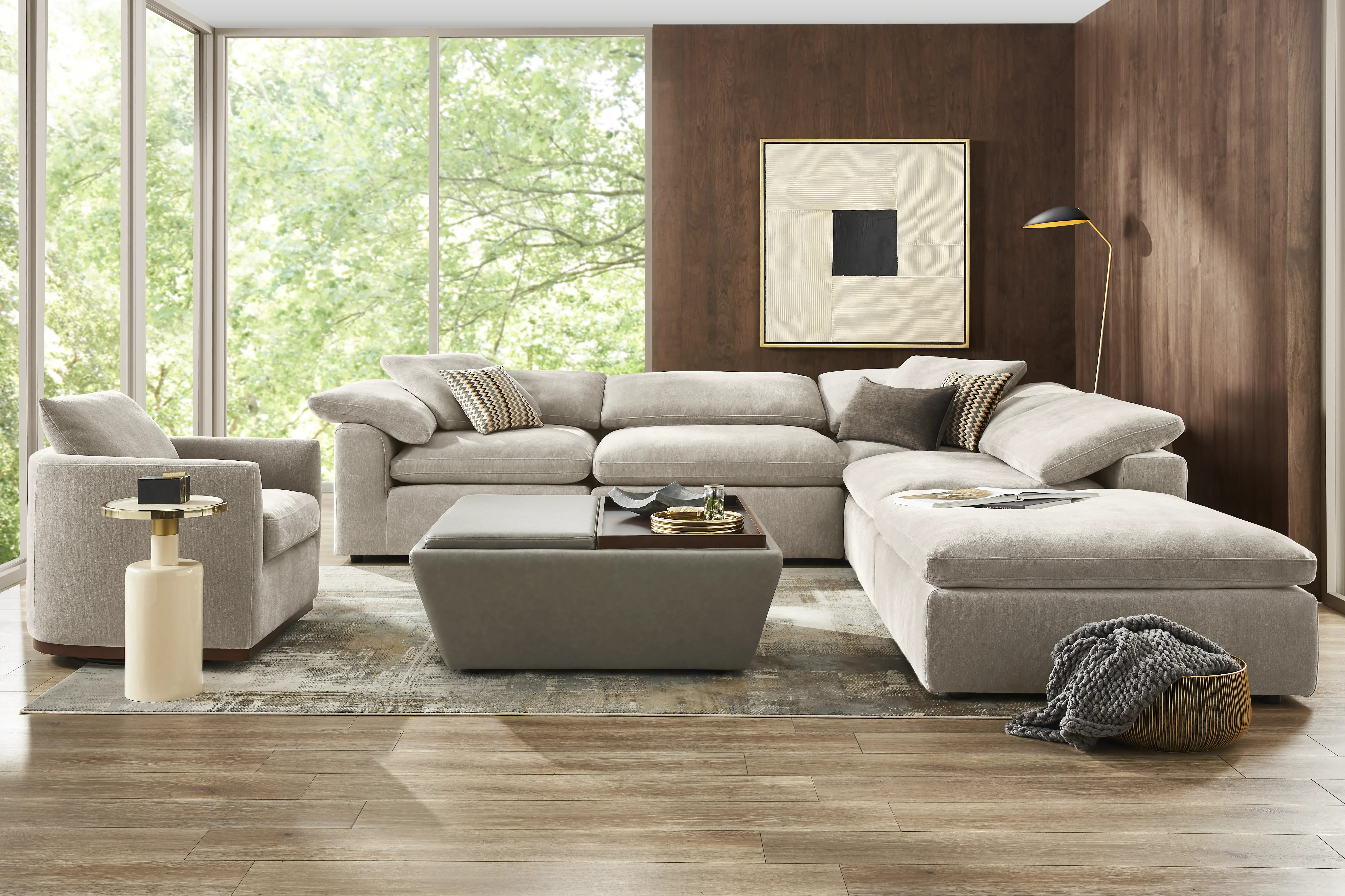 The Flow Gray 5 Pc Dual Power Reclining Sectional - Thumbnail - Image 2