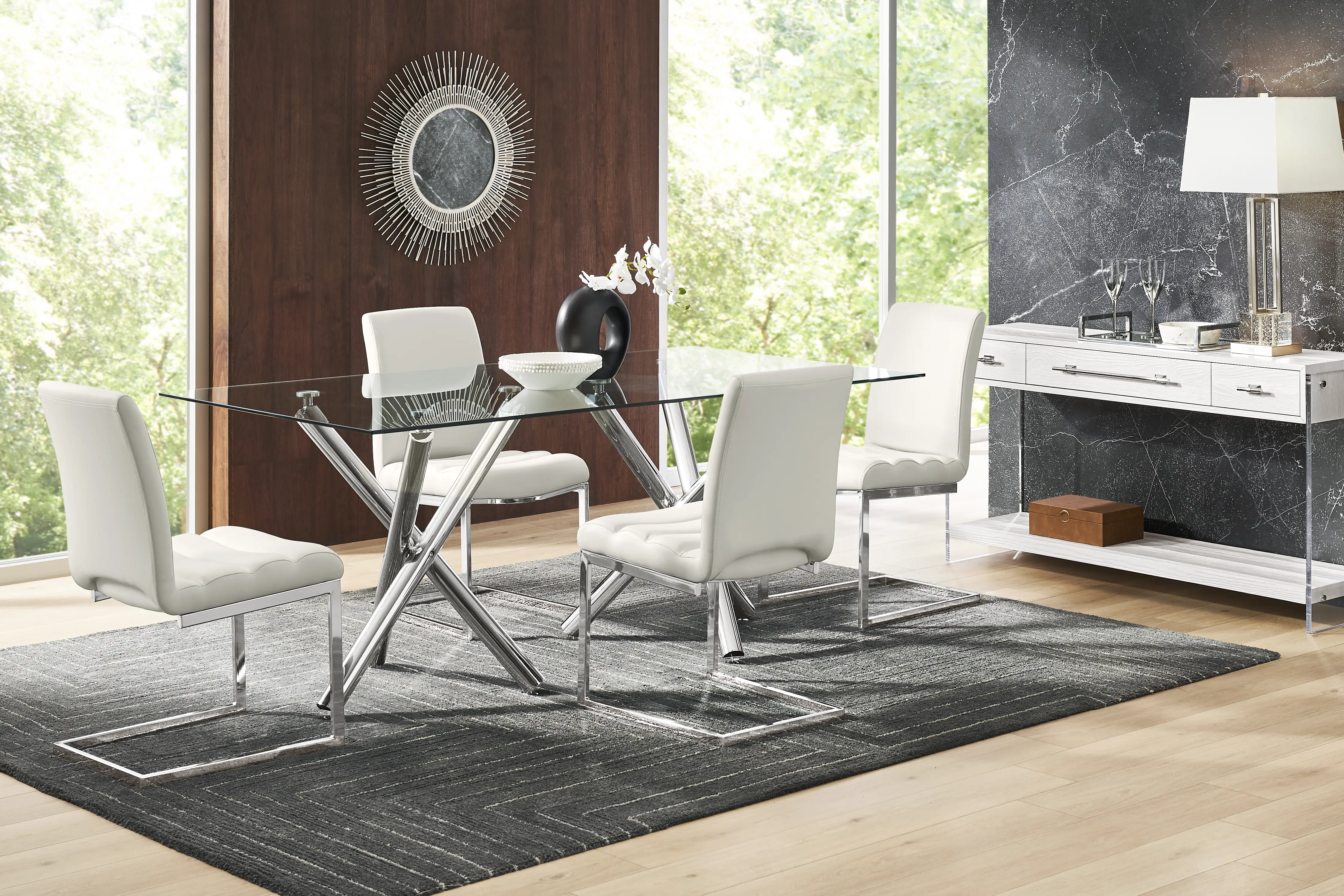 Bastone Silver 5 Pc Dining Room - Thumbnail - Image 1