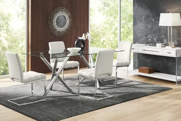 Bastone Silver 5 Pc Dining Room