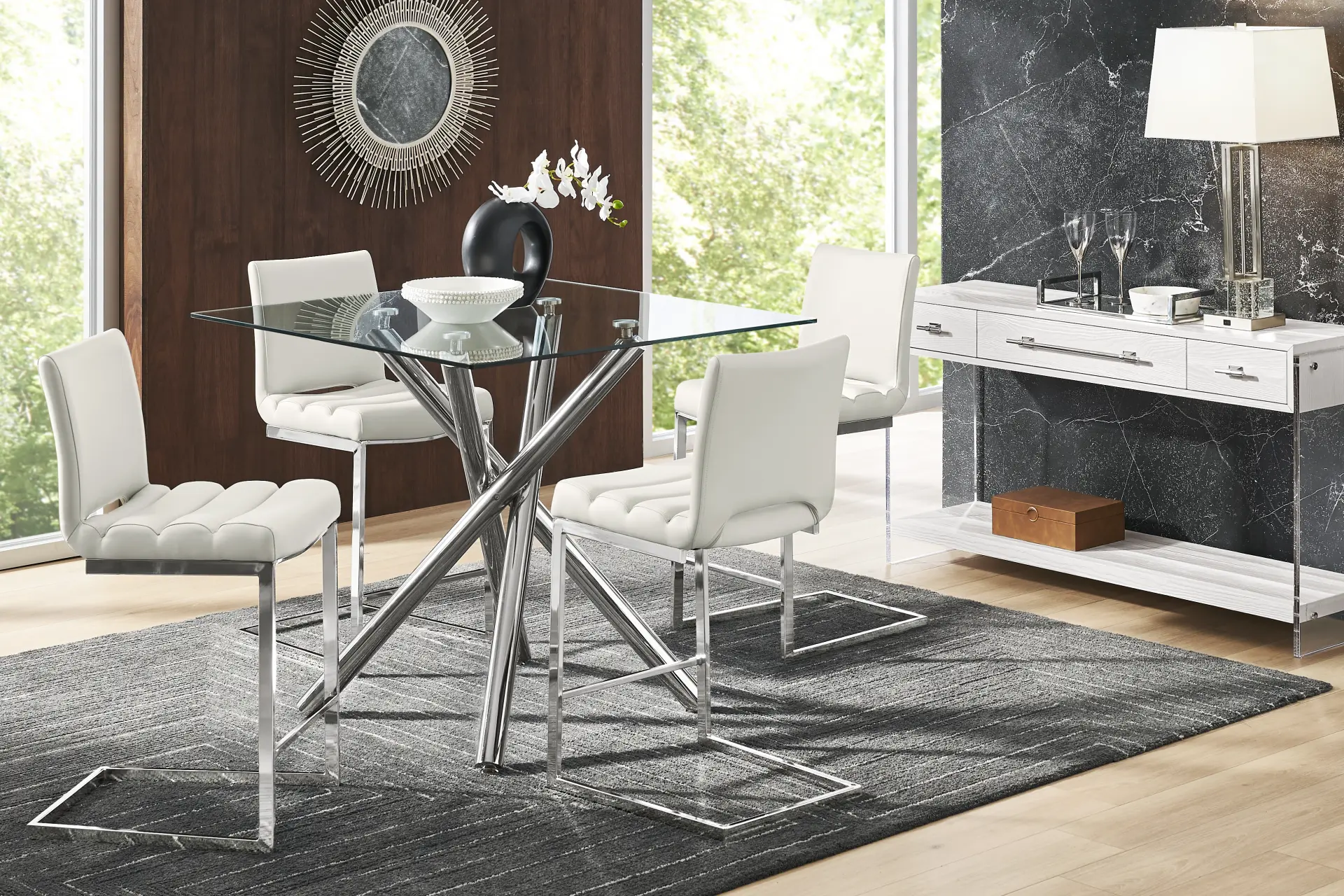 Bastone Light Gray 5 Pc Counter Height Dining Room