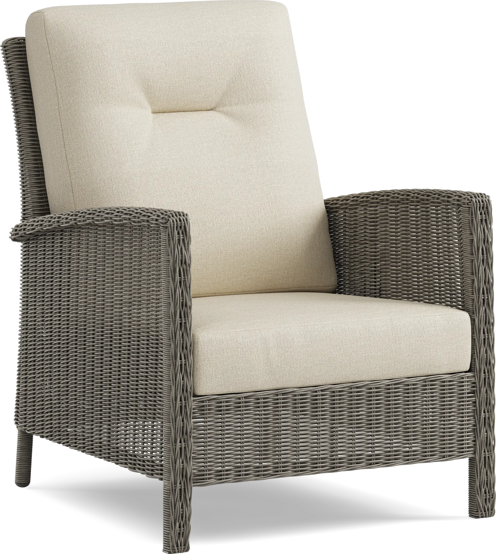 Forest Hills Gray Outdoor Club Chair with Beige Cushions