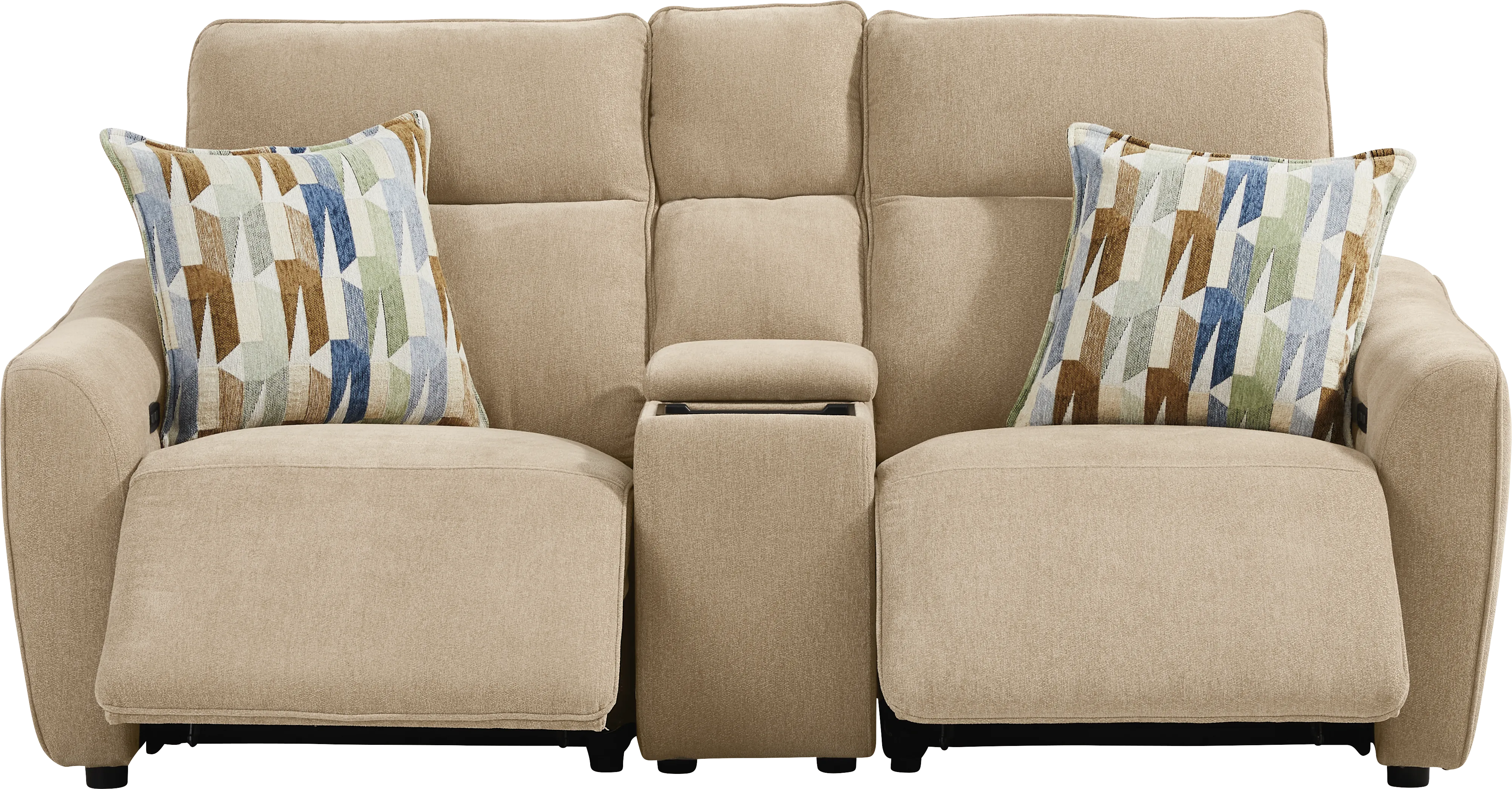 Tremont Sand 3 Pc Power Reclining Console Loveseat - Thumbnail - Image 1